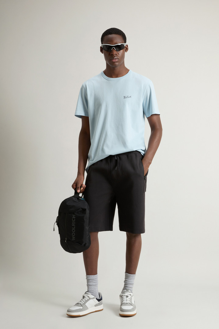 Pure Cotton T-Shirt with Logo Blue photo 2 | Woolrich