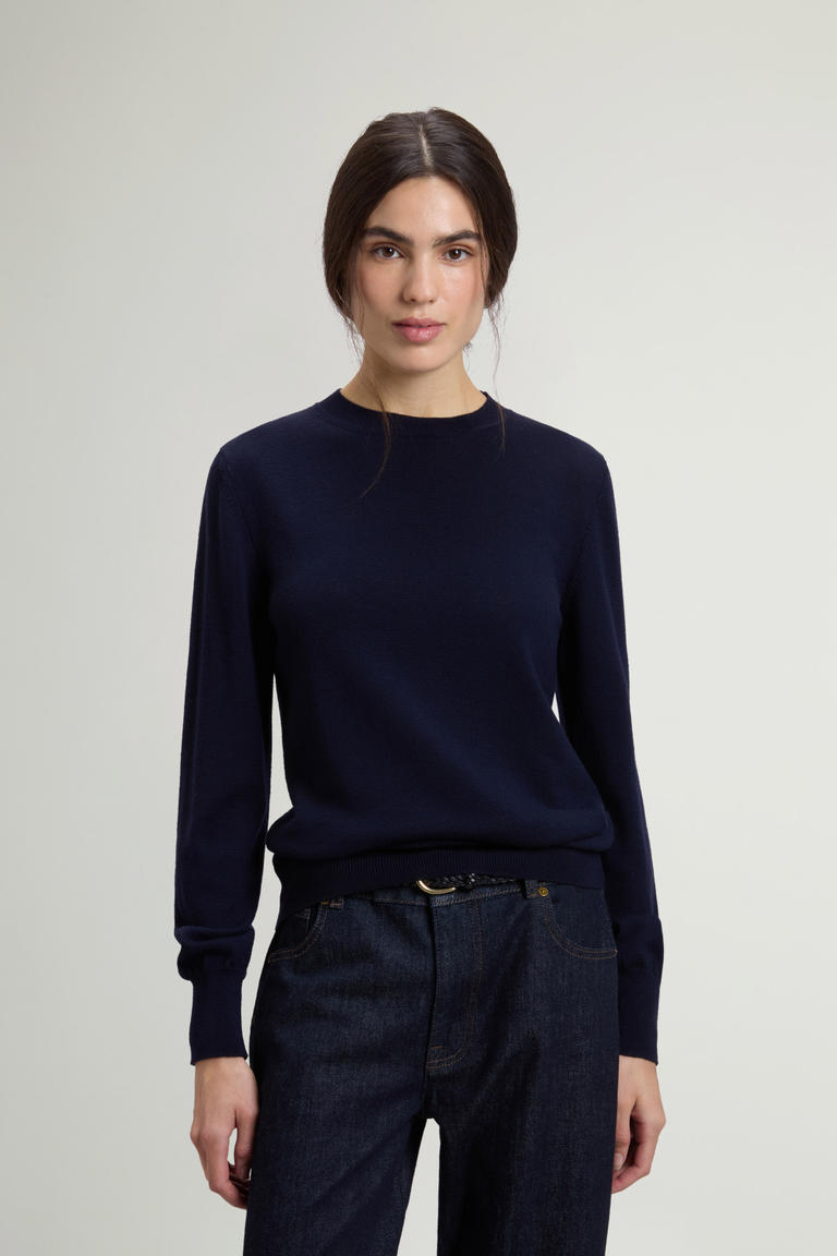Trui van zuivere Merino-scheerwol Blauw photo 1 | Woolrich