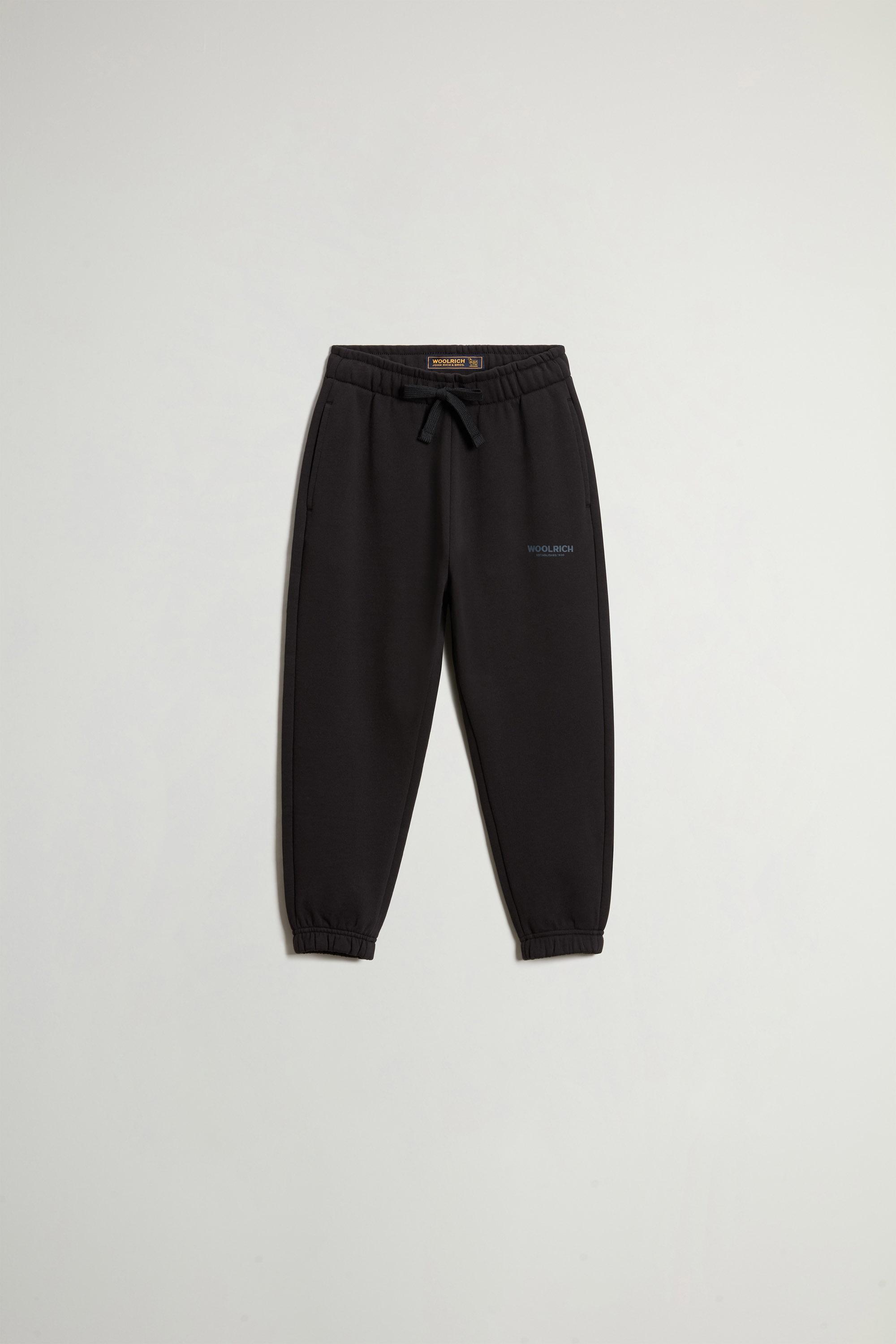 Boys' Pure Cotton Fleece Jogging Pants Black photo 1 | Woolrich