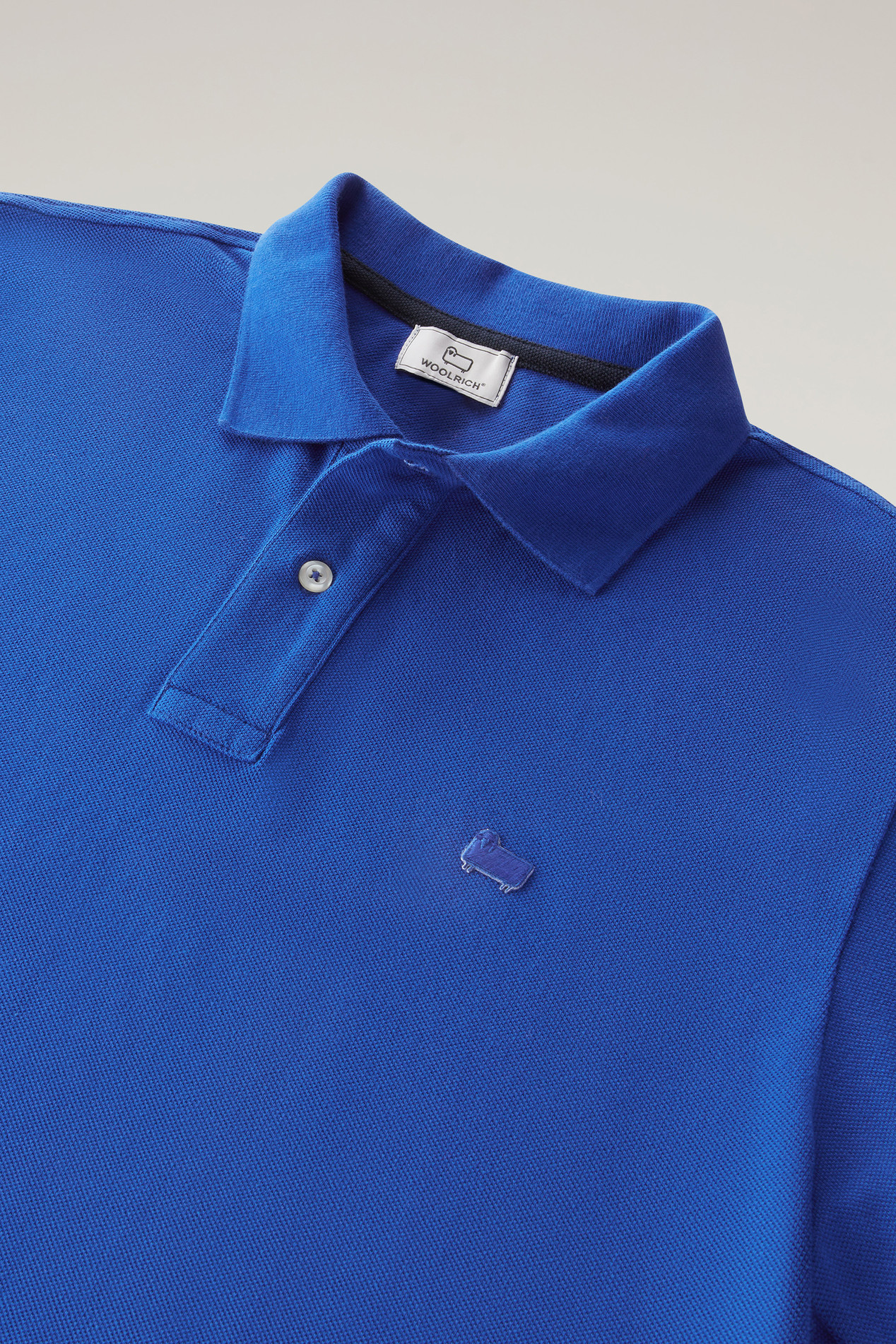 Polo Shirt in Pure Cotton Piquet Blue photo 2 | Woolrich