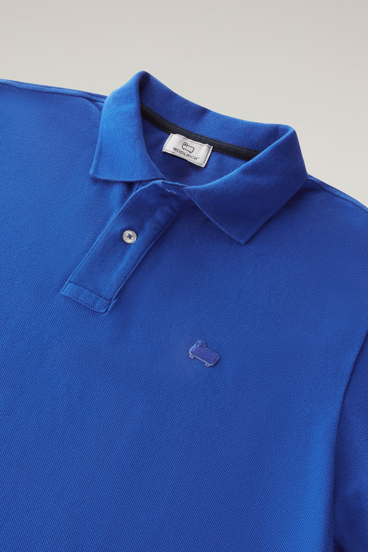 Polo Shirt in Pure Cotton Piquet Blue photo 2 | Woolrich