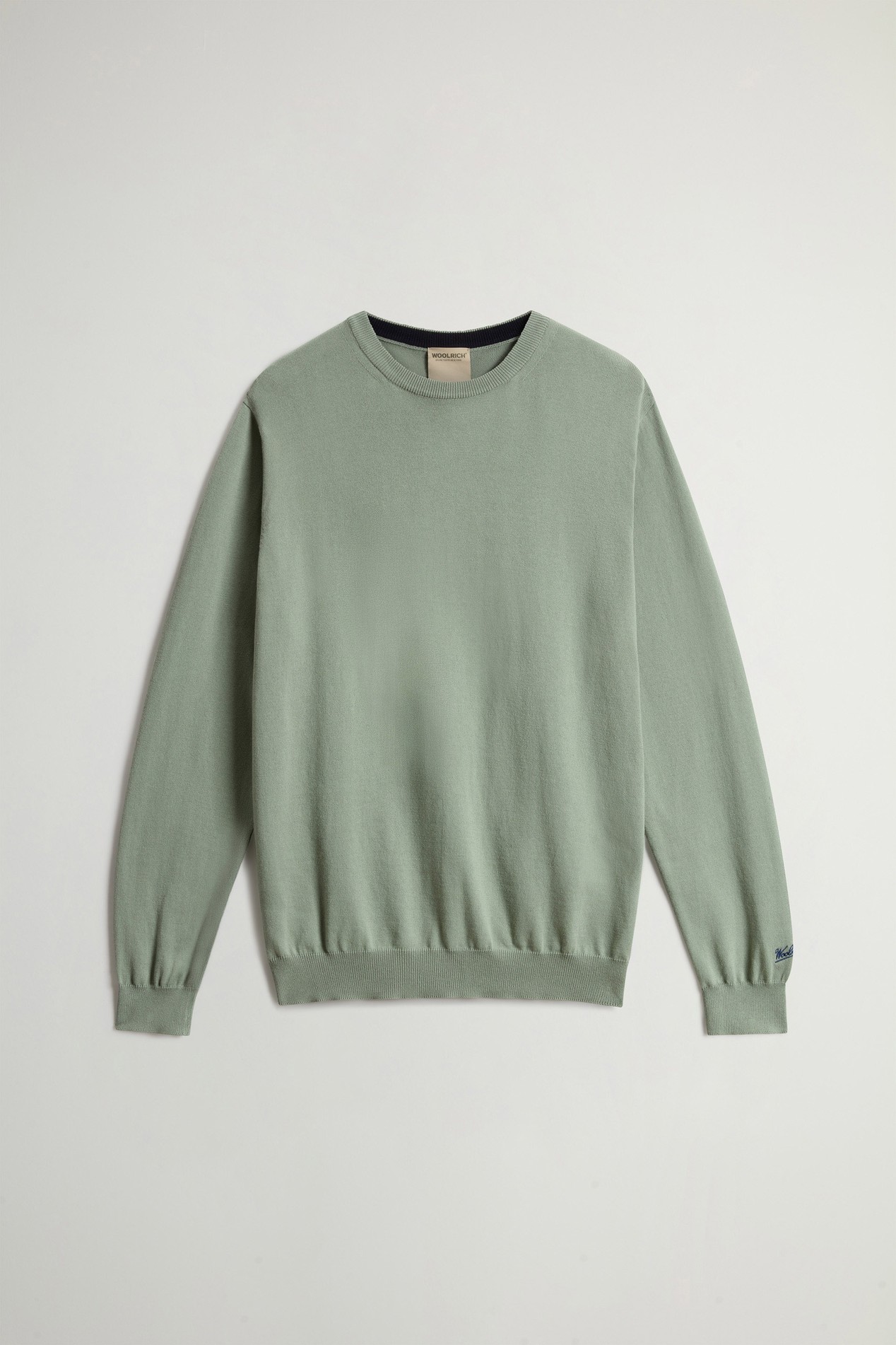 Crewneck Sweater in Pure Cotton Green photo 5 | Woolrich