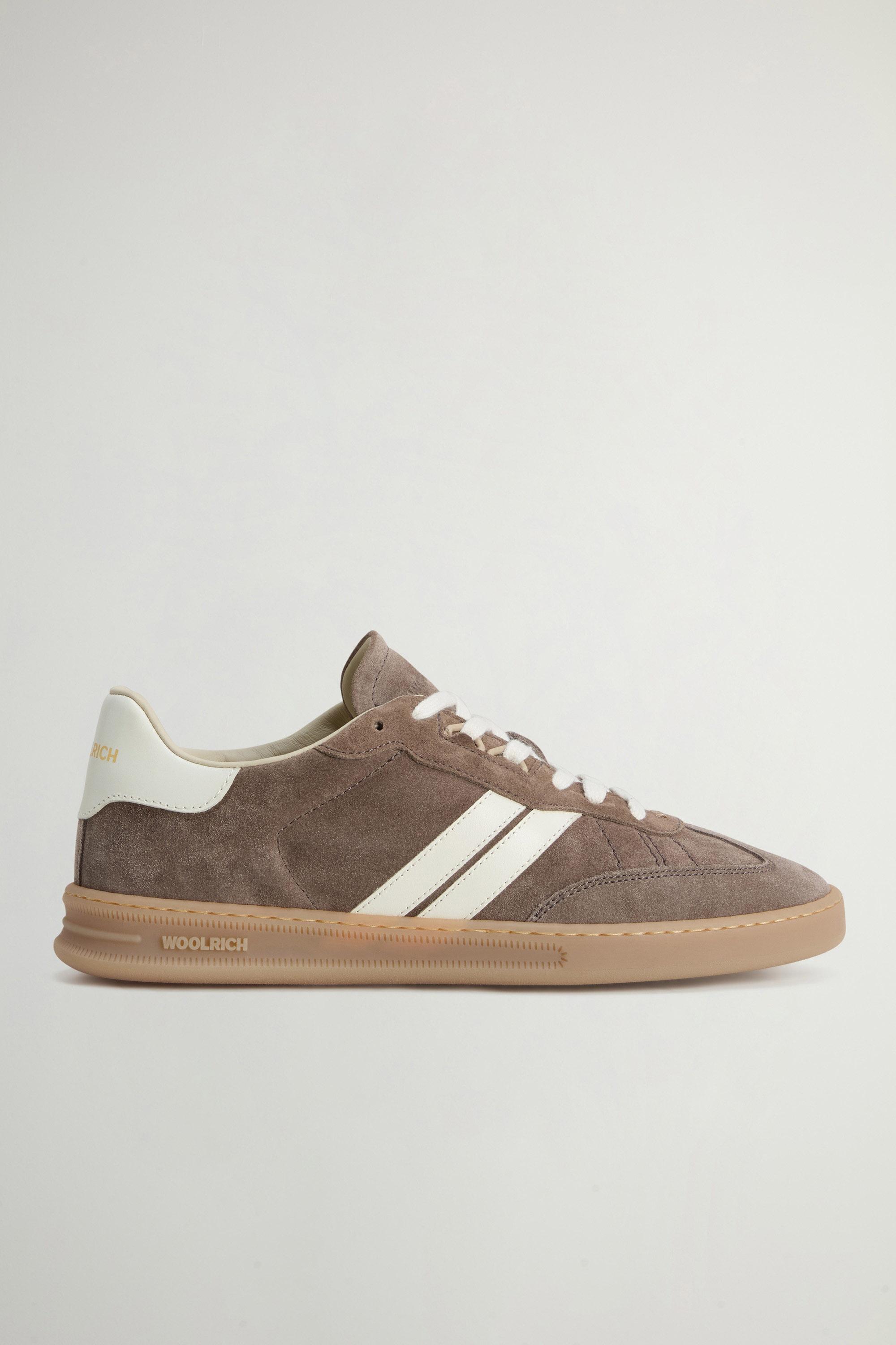 Doubleu Tennis Sneakers in Suede and Calfskin Beige photo 1 | Woolrich
