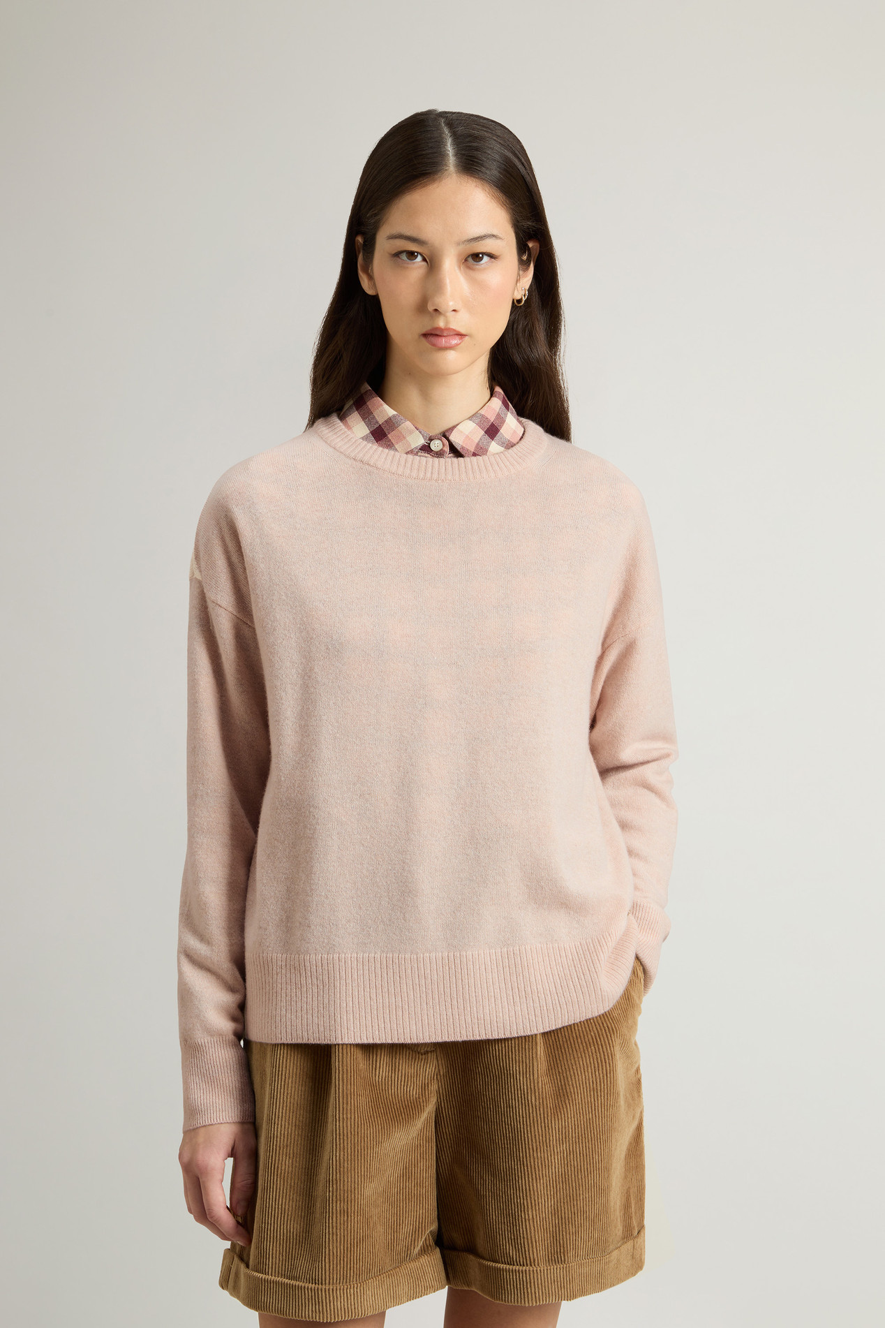 Crewneck Sweater in Virgin Wool and Cashmere Blend Pink photo 1 | Woolrich