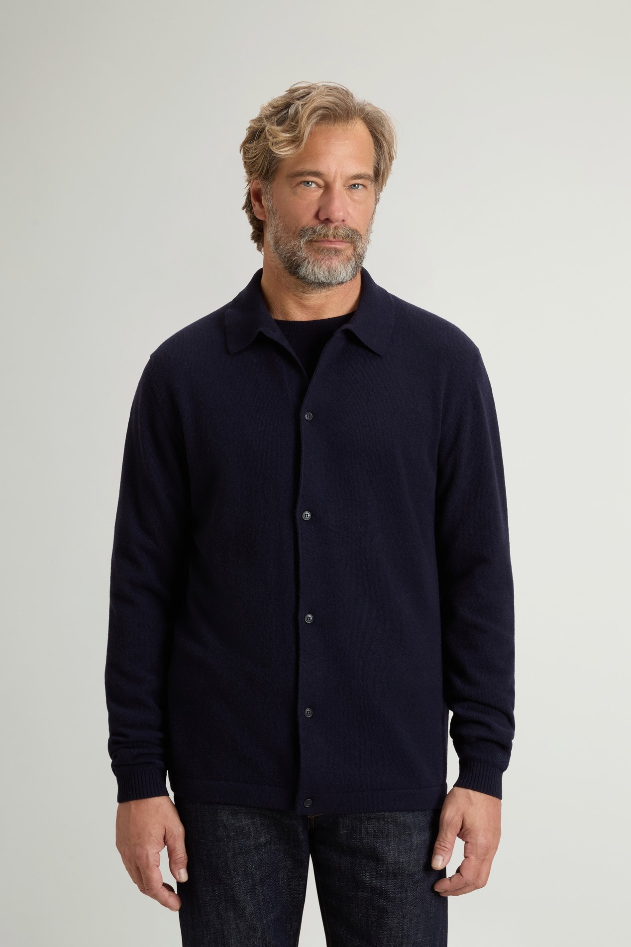 WOOL CASHMERE CARDIGAN GG13 Blue photo 1 | Woolrich