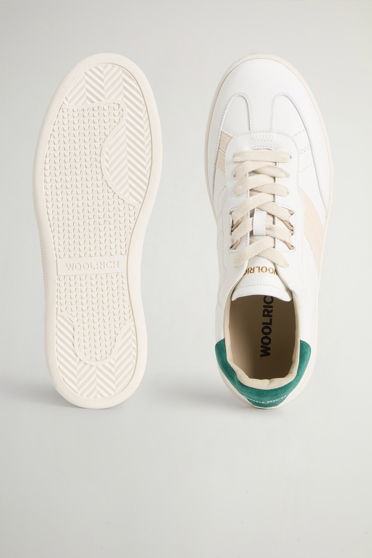 Doubleu Tennis Sneakers in Calfskin with Suede Details White photo 4 | Woolrich