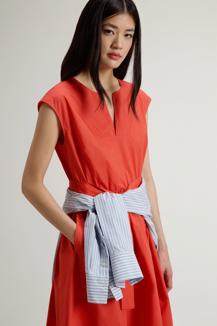 Pure Cotton Poplin Dress with Belt Red photo 4 | Woolrich