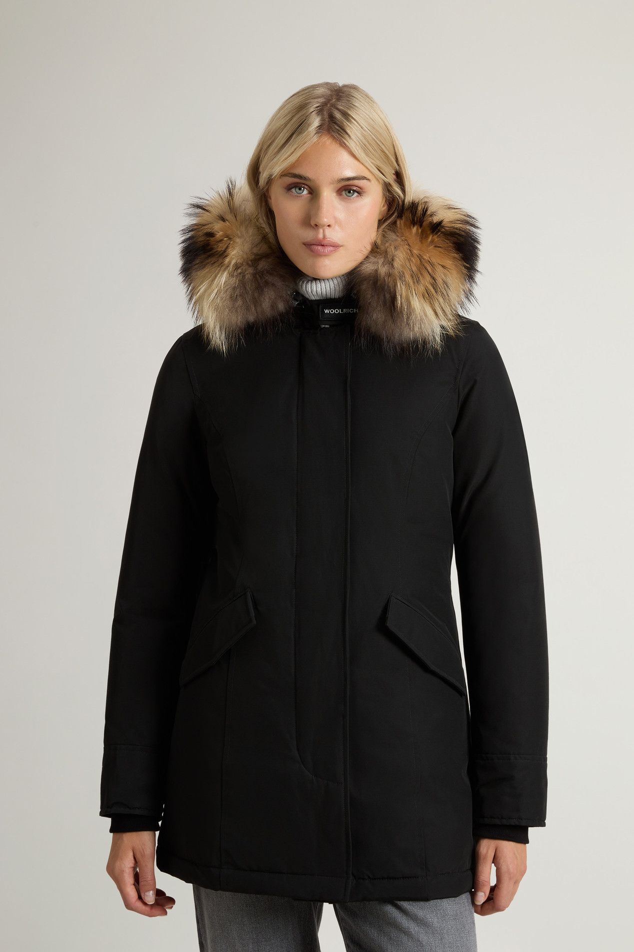 Arctic Parka en Ramar Cloth avec fourrure amovible Noir photo 1 | Woolrich