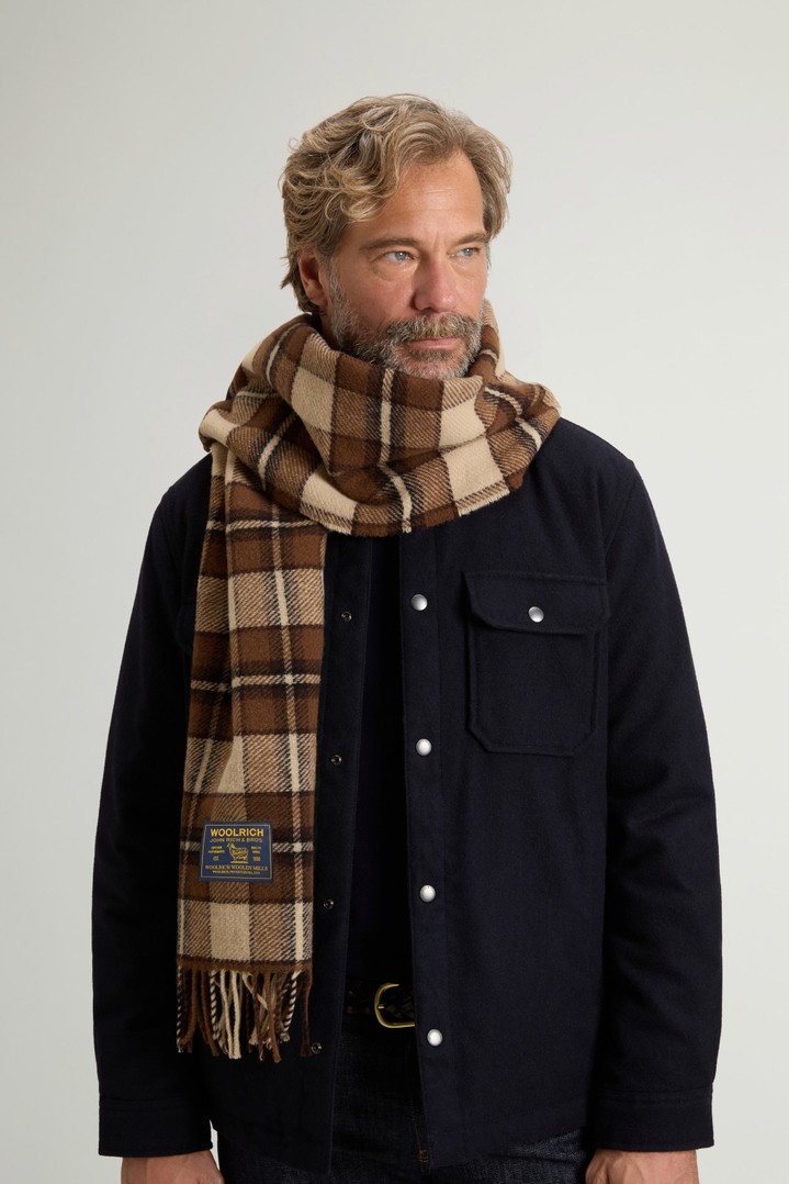 WOOL CHECK SCARF Brown photo 1 | Woolrich