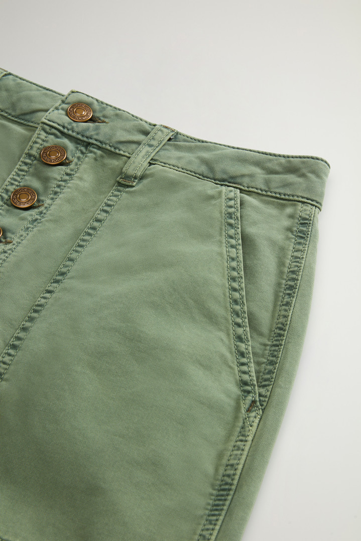 Garment-Dyed Midi Skirt in Stretch Cotton Green photo 3 | Woolrich