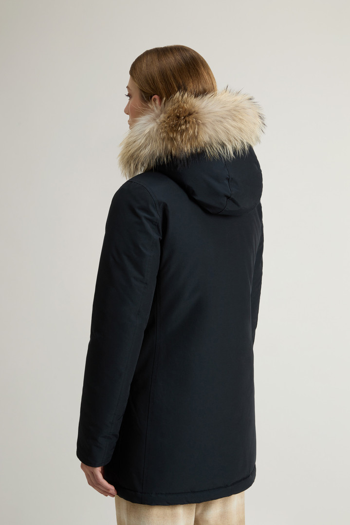 Arctic Parka in Ramar Cloth with Four Pockets and Detachable Fur Blue photo 3 | Woolrich
