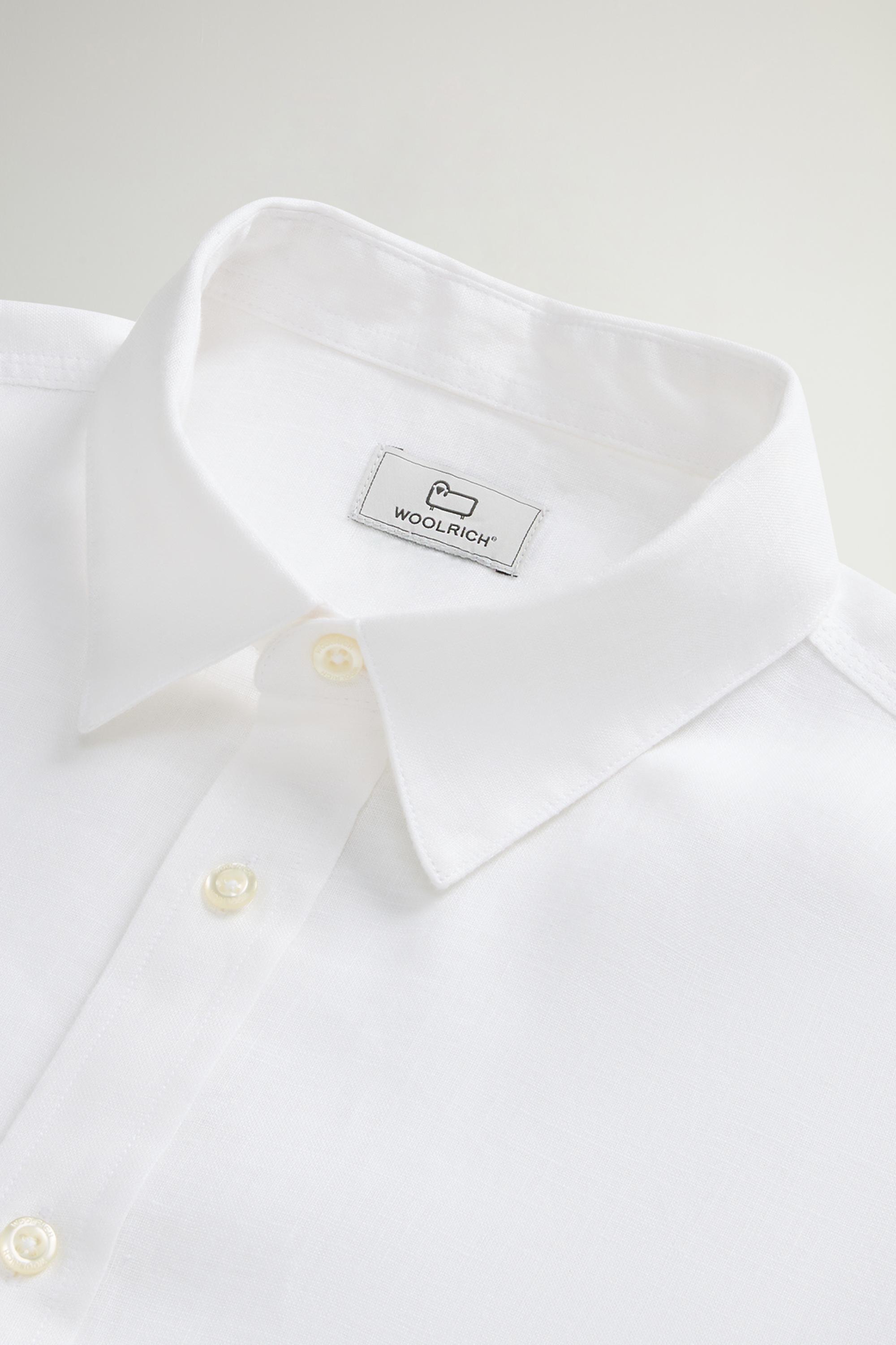 Garment-Dyed Pure Linen Shirt White photo 6 | Woolrich