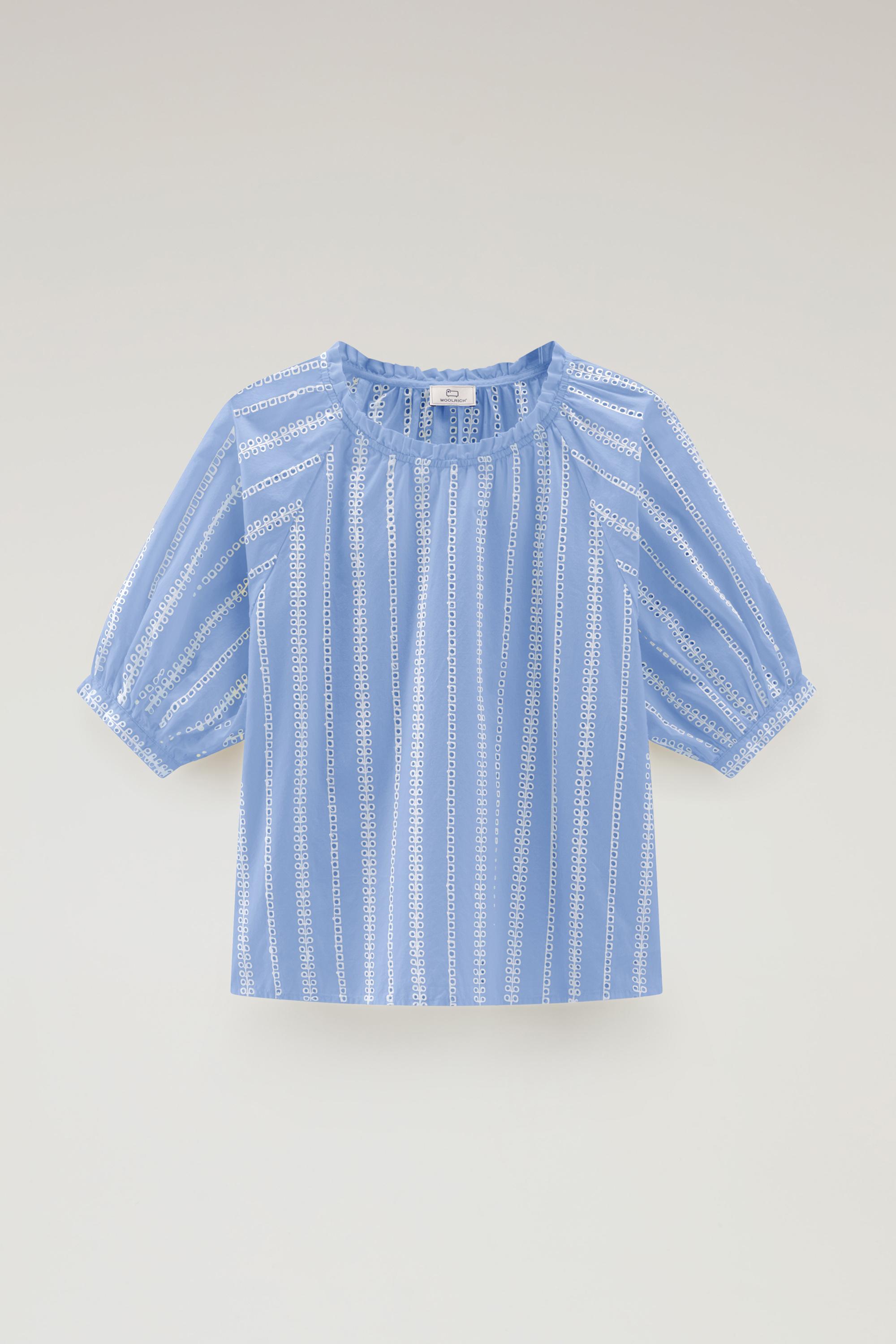 Embroidered Blouse in Pure Cotton Blue photo 1 | Woolrich
