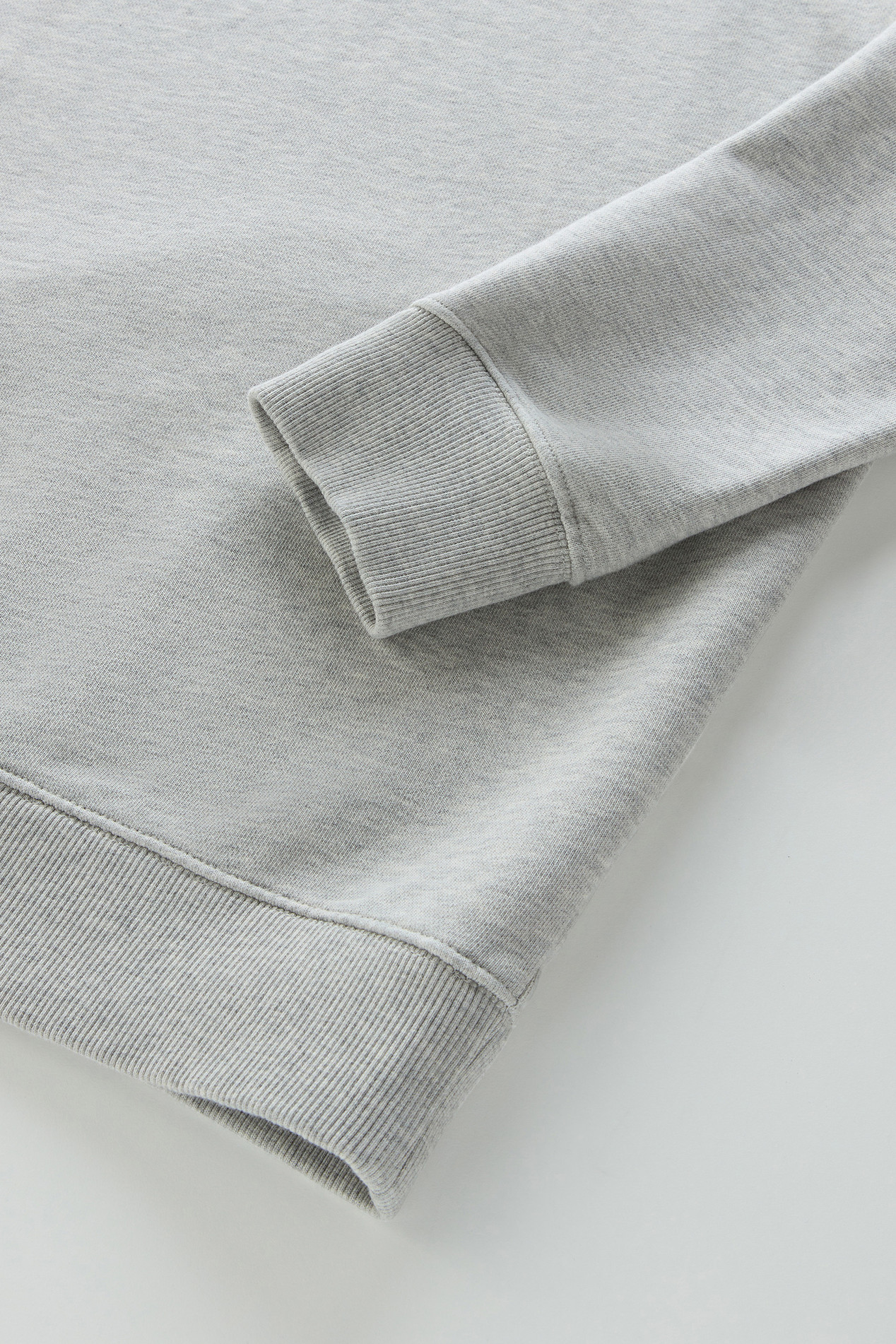 Pure Cotton Crewneck Sweatshirt with Embossed Print Gray photo 3 | Woolrich