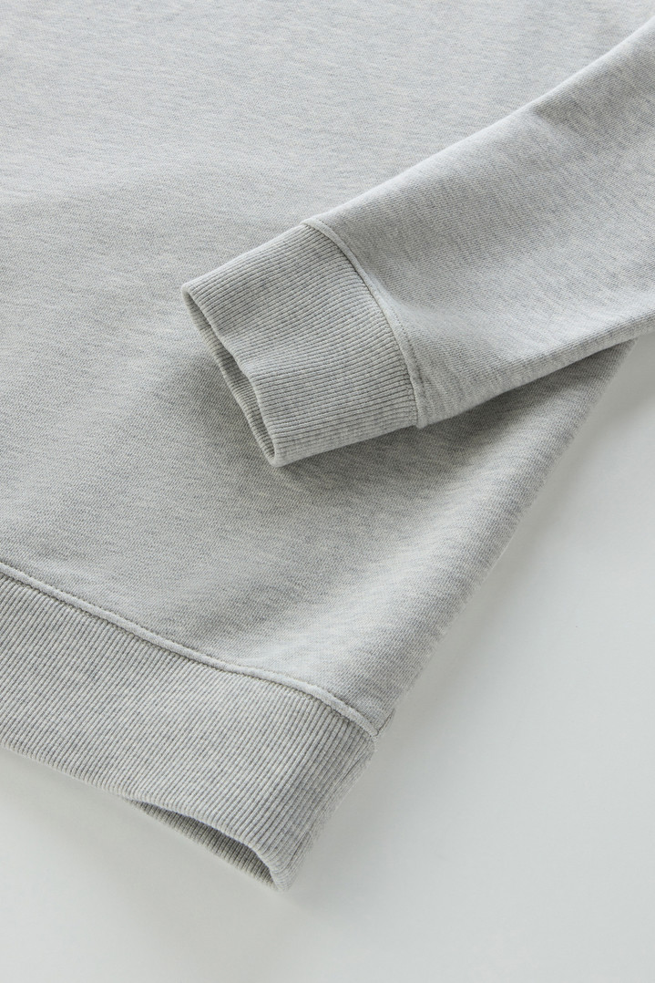 Pure Cotton Crewneck Sweatshirt with Embossed Print Gray photo 3 | Woolrich