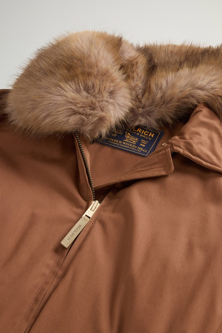 BEST COTTON FAUX FUR FIELD JACKET Brown photo 6 | Woolrich