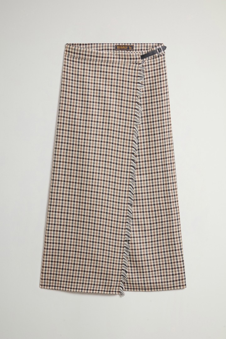 Checked Skirt in Wool Blend Beige photo 1 | Woolrich