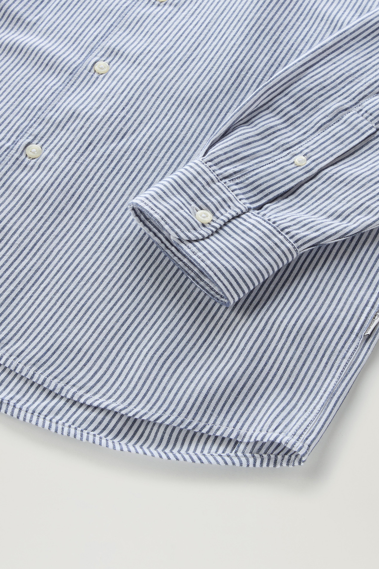 Striped Shirt in Cotton-Linen Blend Blue photo 3 | Woolrich