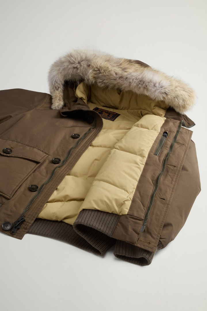 Padded Polar bomber jacket in Ramar Cloth with hood Green photo 9 | Woolrich