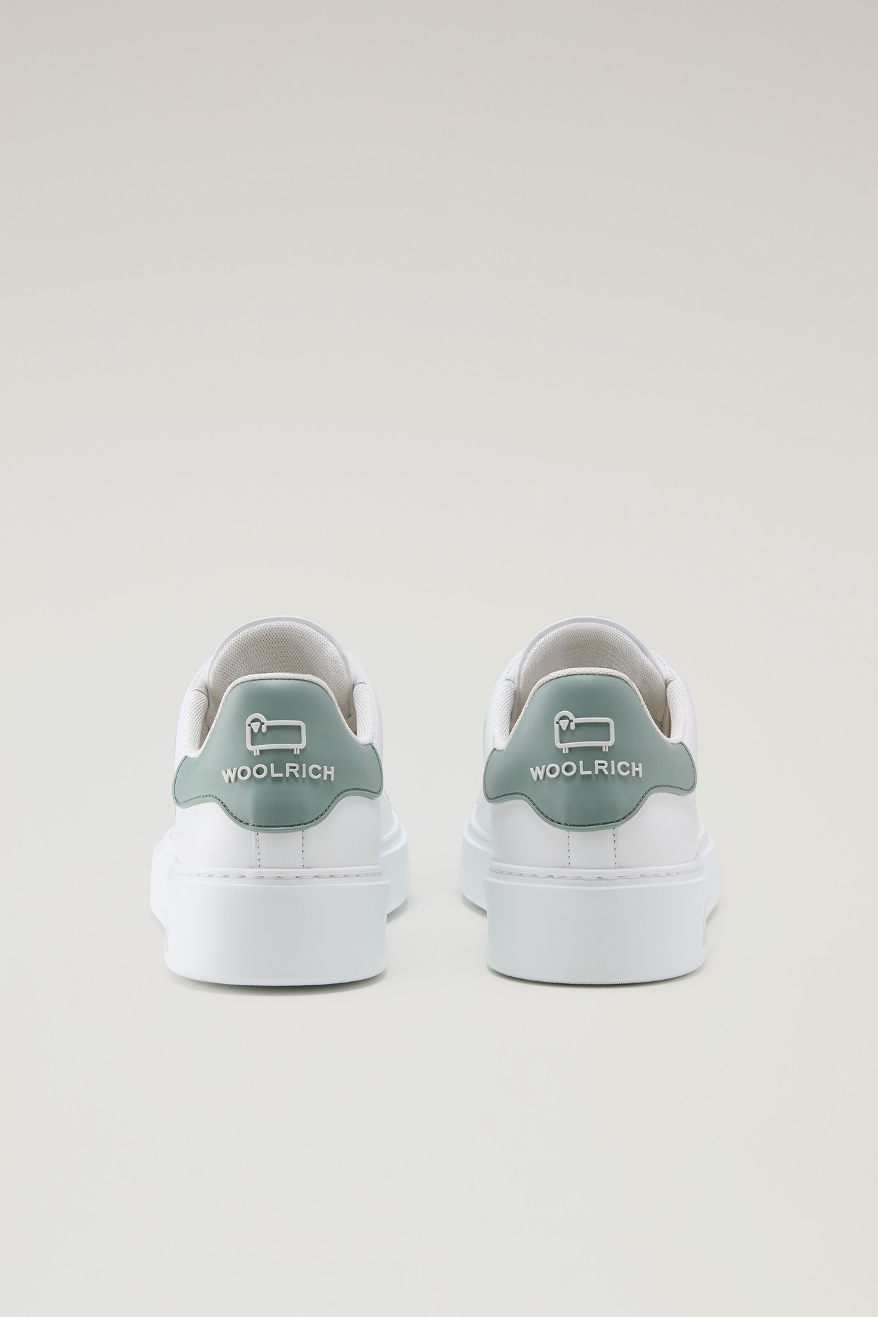 Classic Court Sneakers in Leather with Contrasting Patch White photo 3 | Woolrich