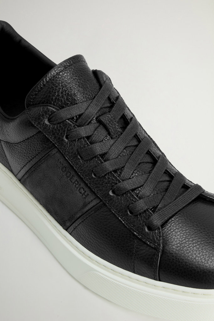 Classic Court Sneakers in Leather and Suede Blue photo 5 | Woolrich