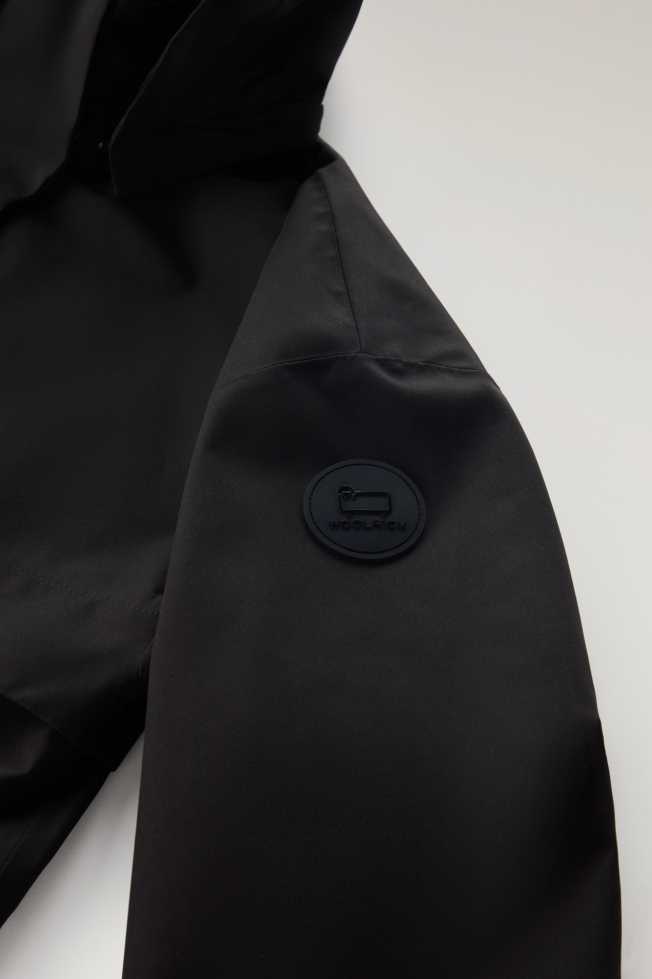 Waterproof Parka in Light Stretch Fabric with a Detachable Hood Black photo 4 | Woolrich