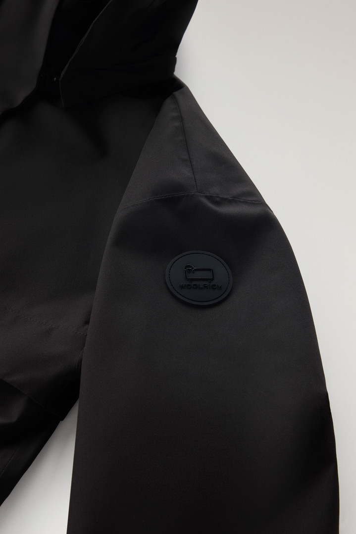 Waterproof Parka in Light Stretch Fabric with a Detachable Hood Black photo 4 | Woolrich