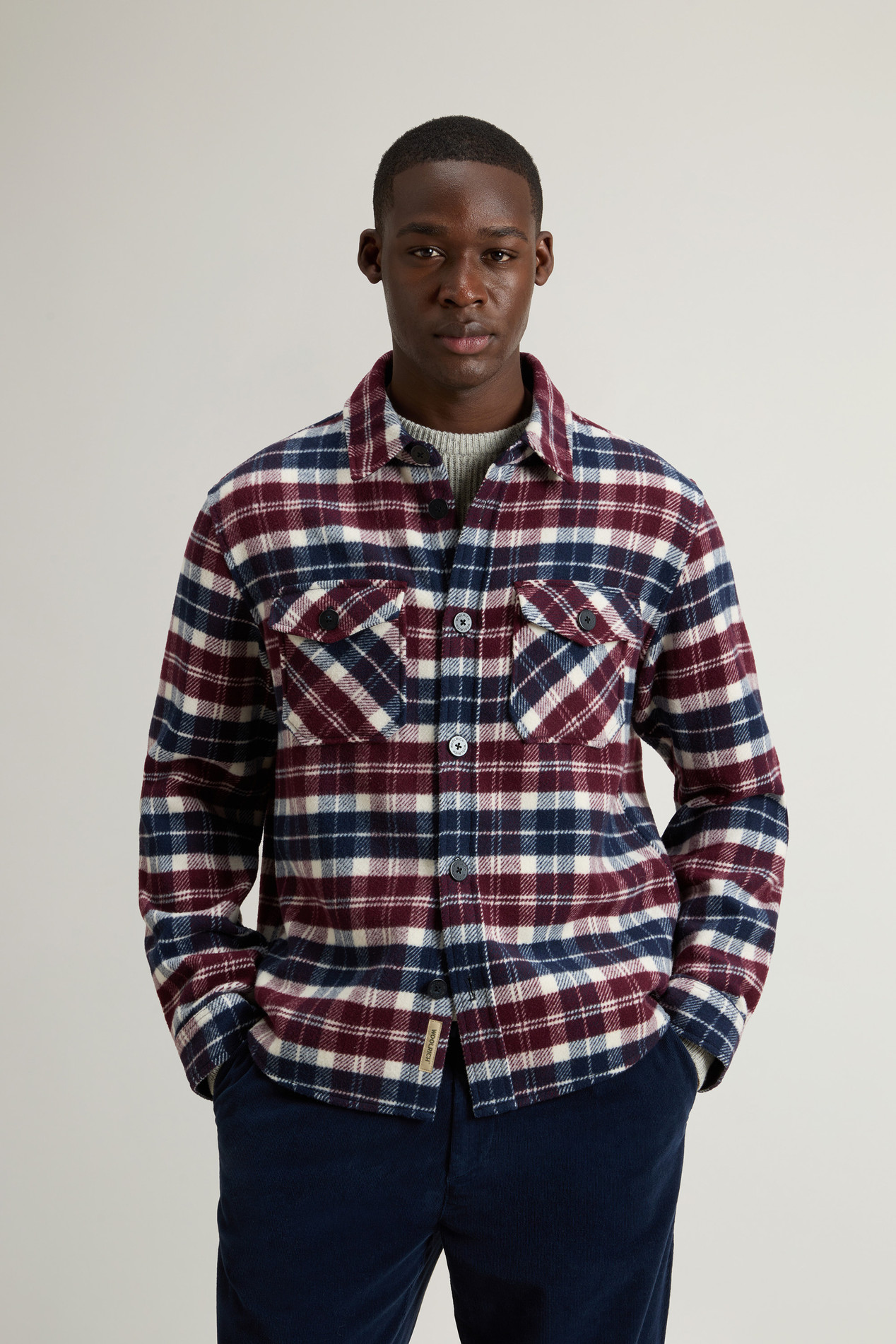 Wool-Blend Overshirt with Checked Pattern Multicolor photo 1 | Woolrich