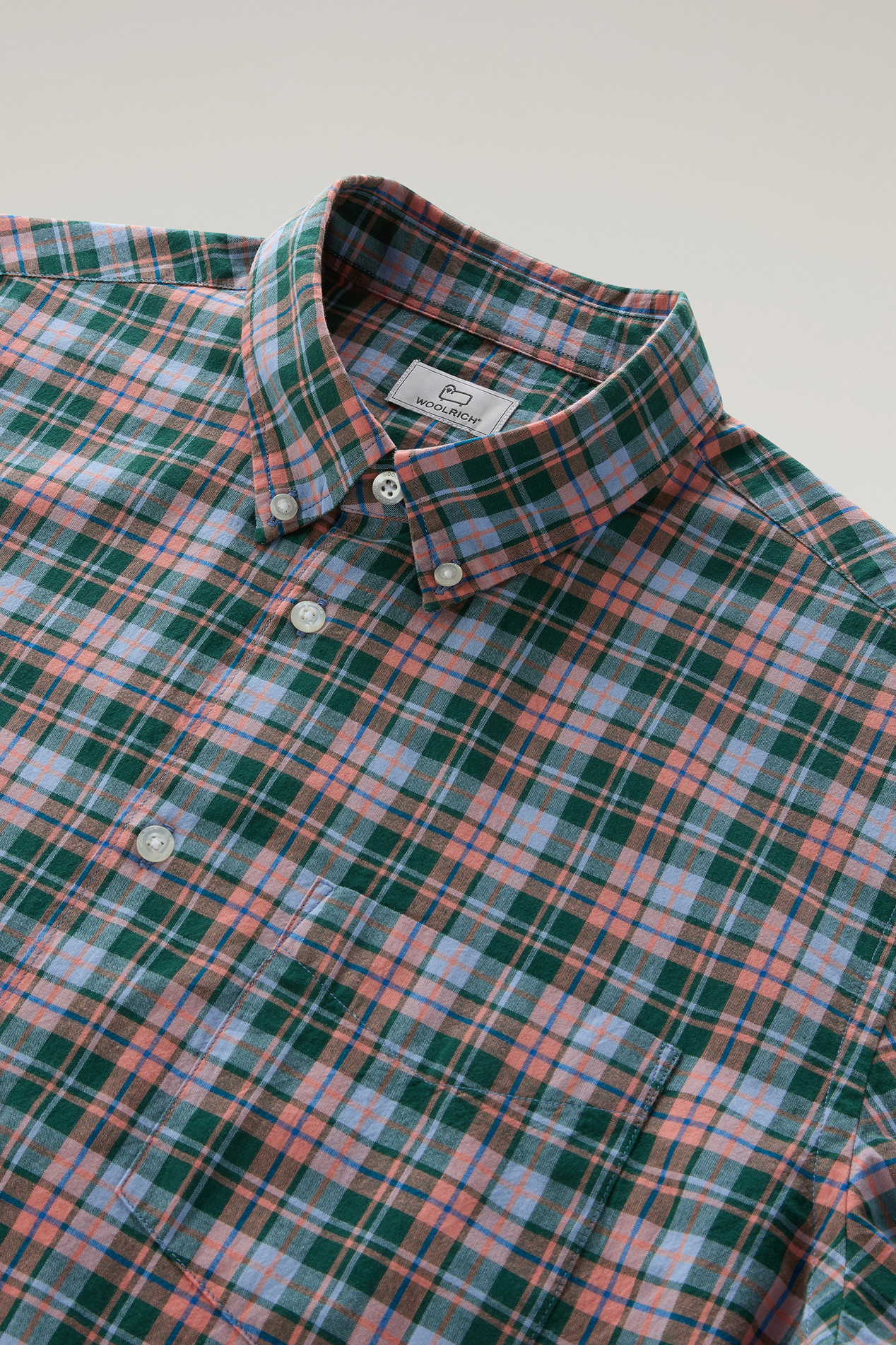 Checked Madras Shirt in Pure Cotton Green photo 2 | Woolrich