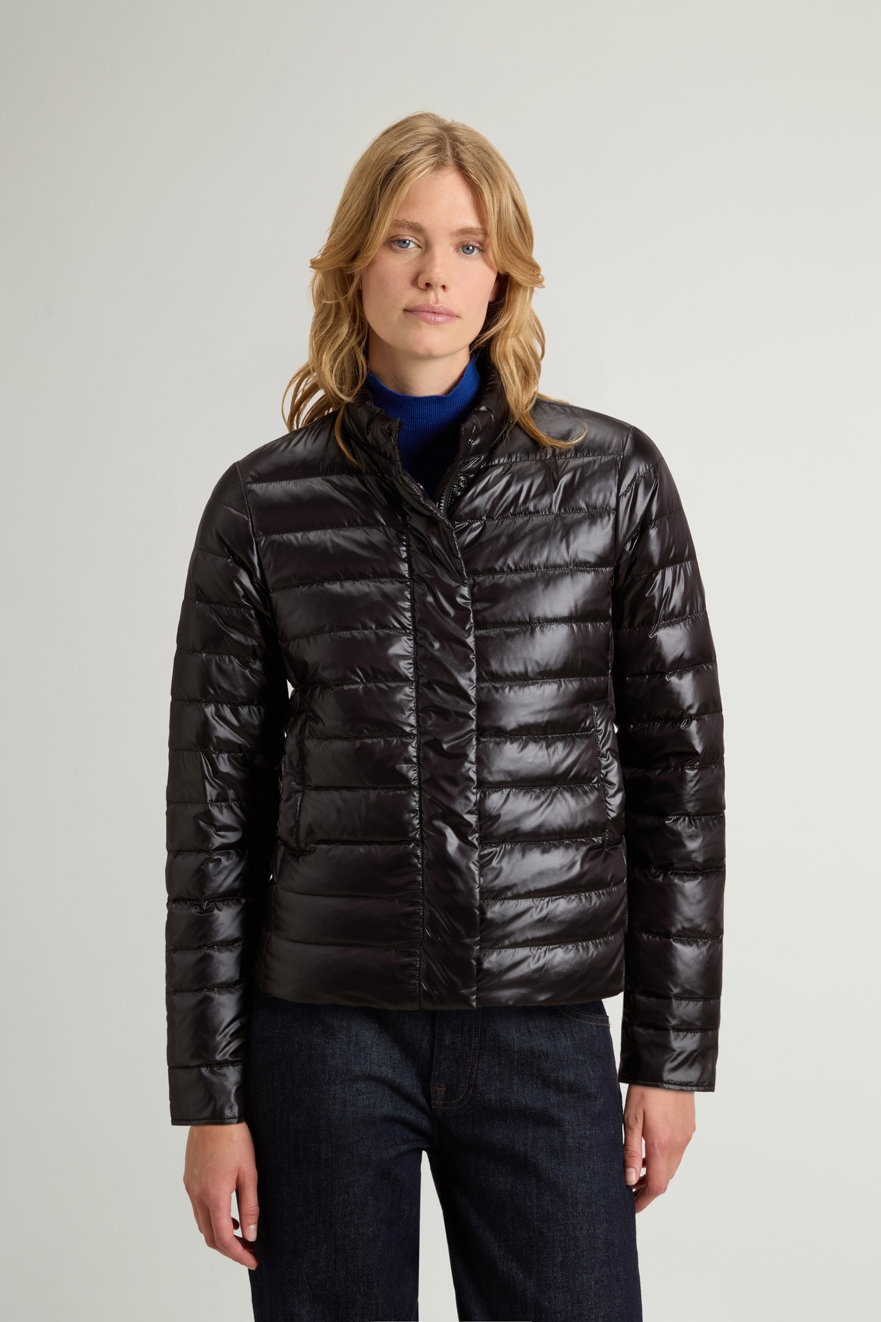 Lightweight Down Jacket in Liquid Nylon Black photo 1 | Woolrich
