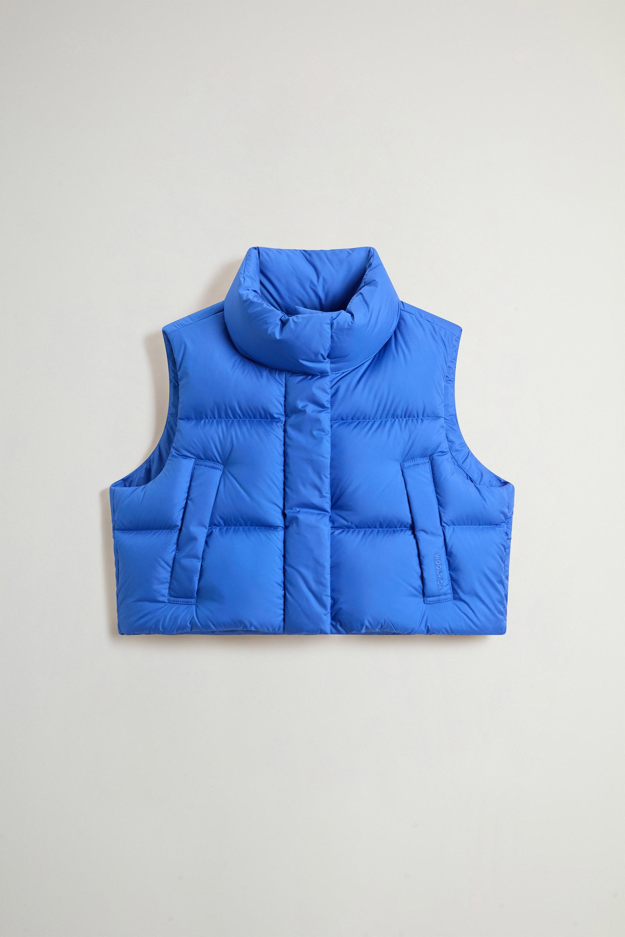 Quilted Vest in Microfiber with Stand-Up Collar Blue photo 1 | Woolrich