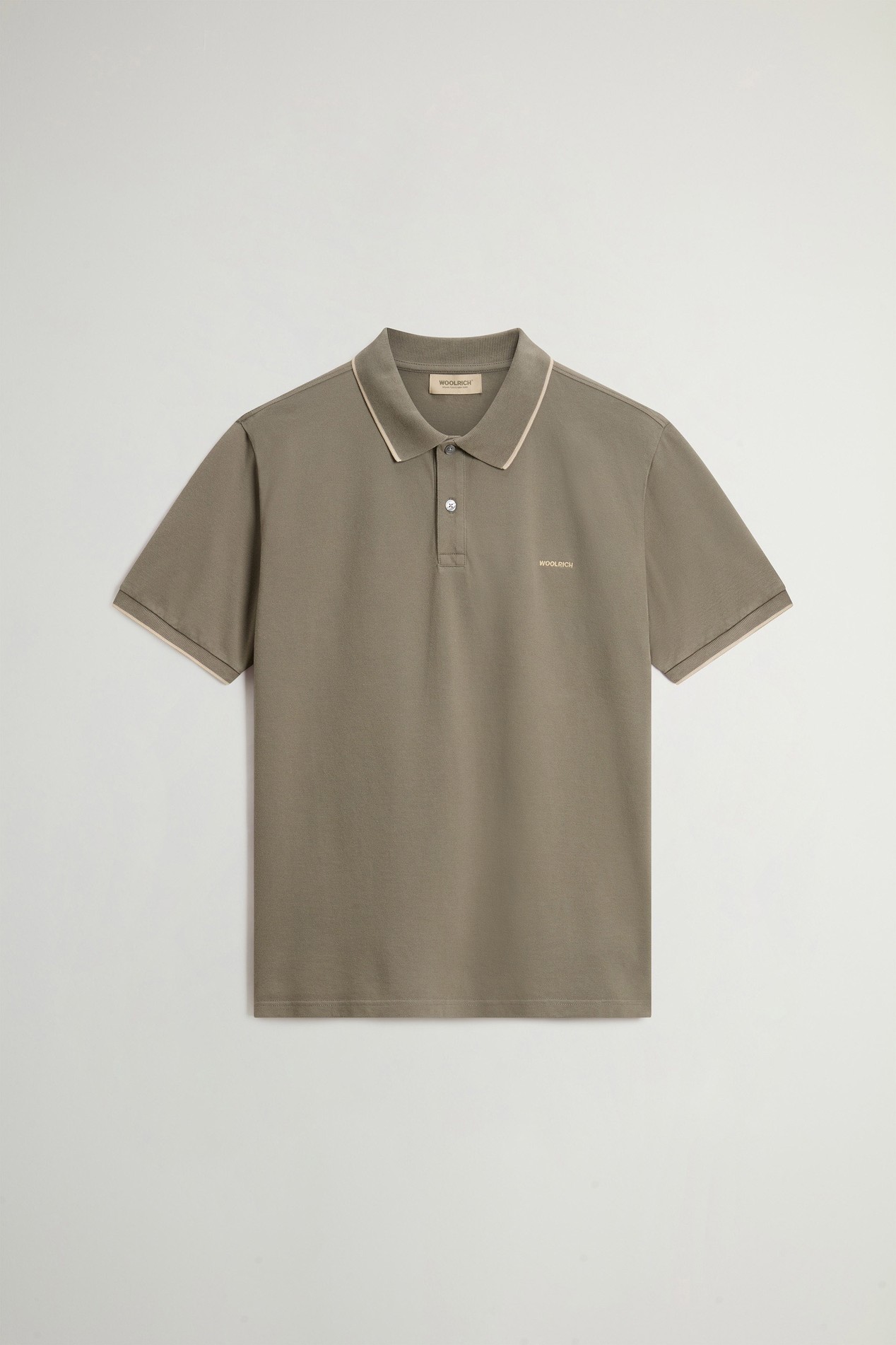 Monterey Polo Shirt in Stretch Cotton-Blend Pique Green photo 1 | Woolrich