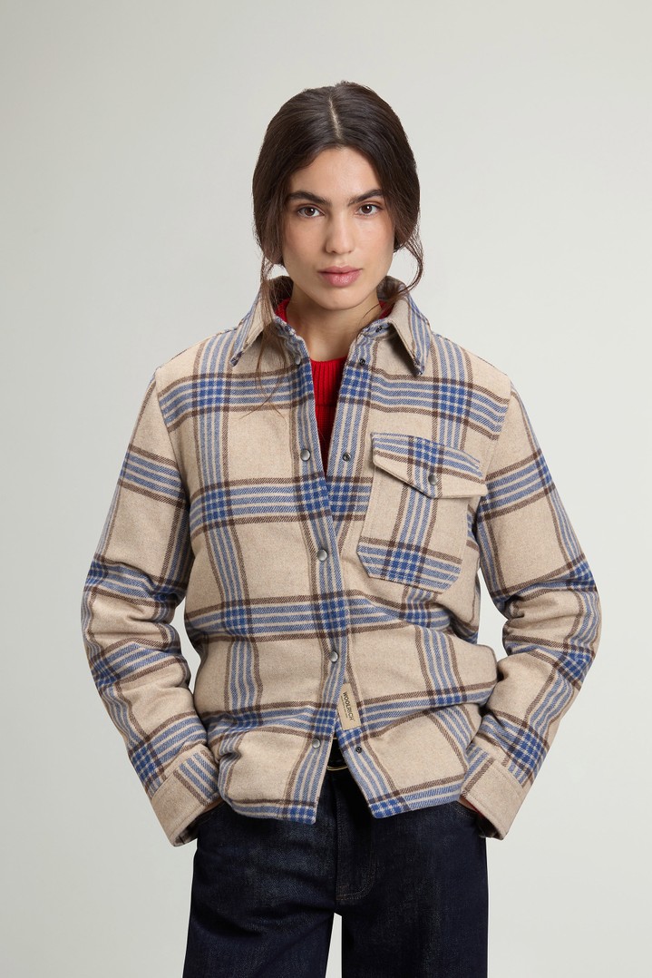 Alaskan Checked Overshirt in Padded Wool Blend Blue photo 1 | Woolrich