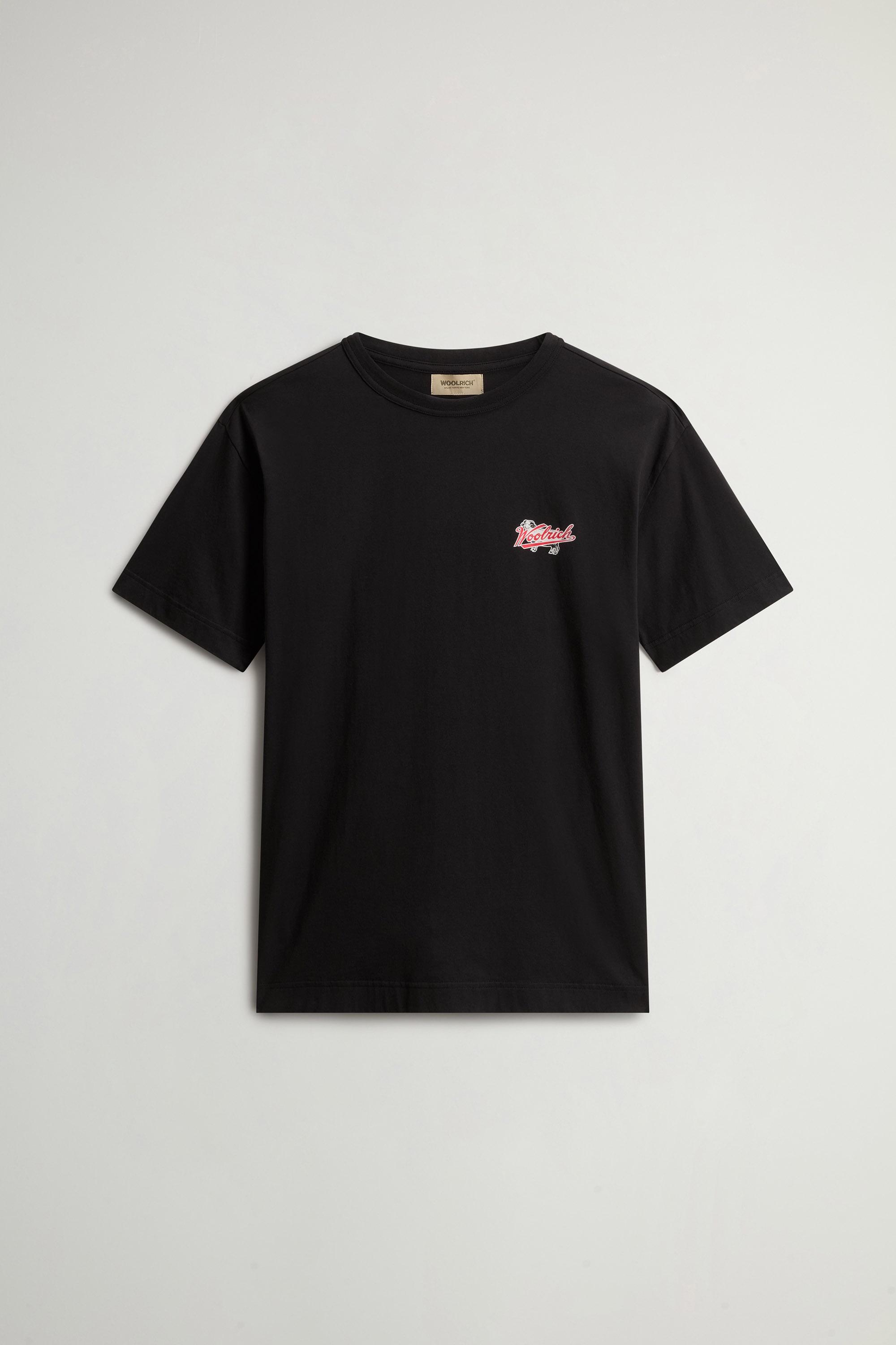 COTTON EMBLEM T-SHIRT Black photo 5 | Woolrich