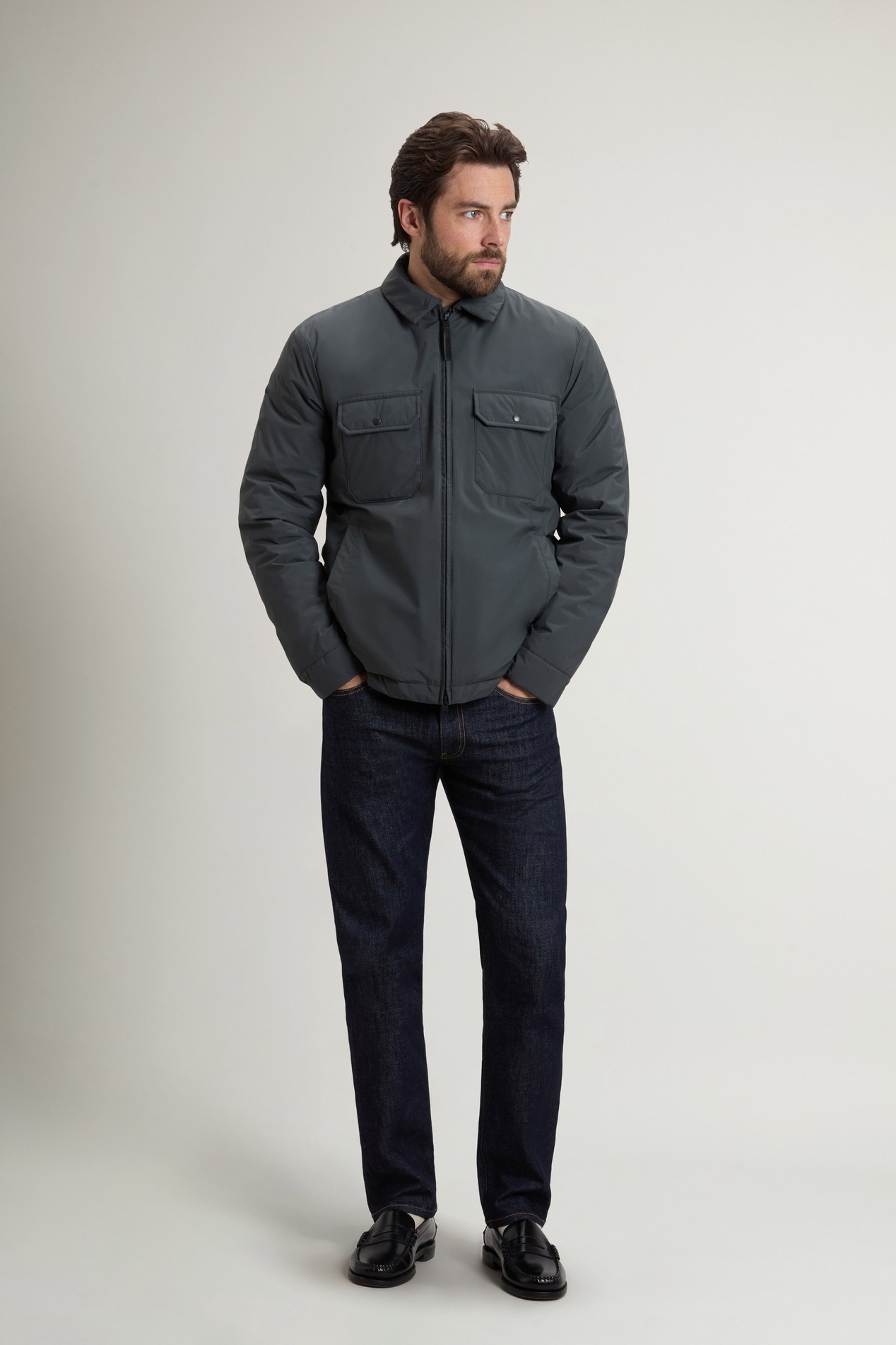 Cloud Padded Overshirt Gray photo 2 | Woolrich