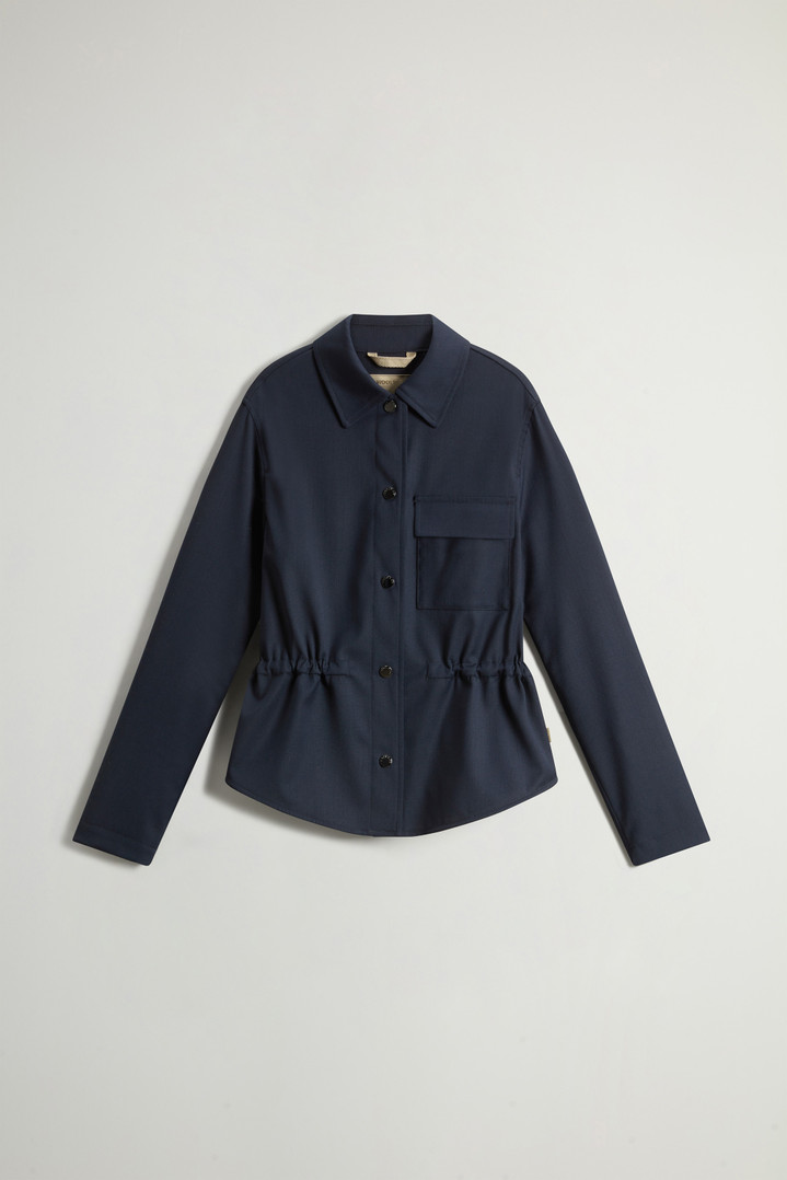 Overshirt in Wool Blend Blue photo 5 | Woolrich