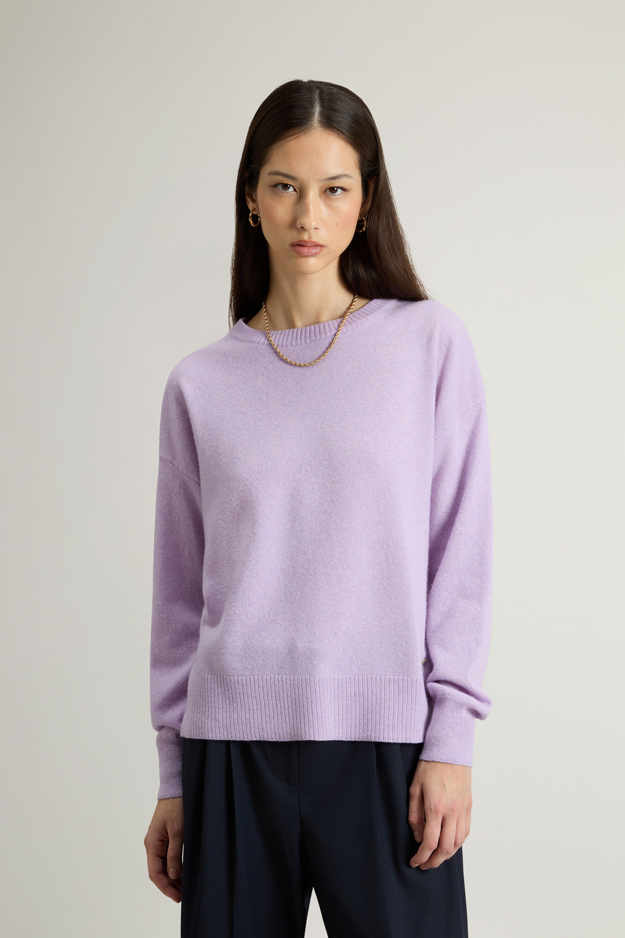 Crewneck Sweater in Virgin Wool and Cashmere Blend Purple photo 1 | Woolrich