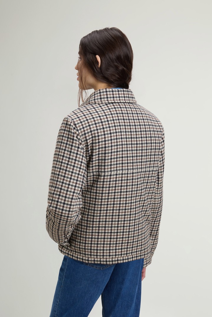 Alaskan Checked Overshirt in Padded Wool Blend Beige photo 3 | Woolrich