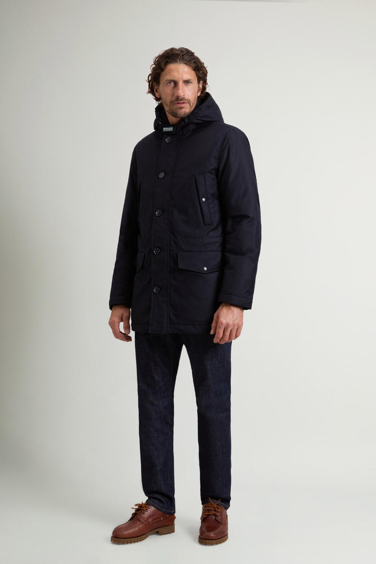 Italian virgin wool and silk parka Blue photo 1 | Woolrich