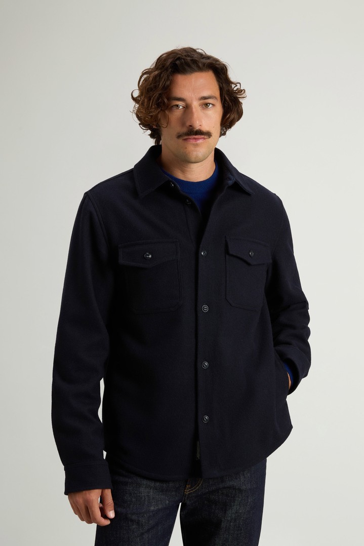 Ranger Overshirt in Recycled Italian Wool Blend Blue photo 1 | Woolrich