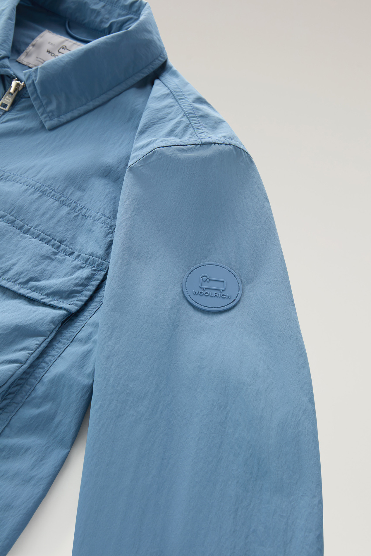 Shirt Jacket in Crinkle Nylon Blue photo 3 | Woolrich