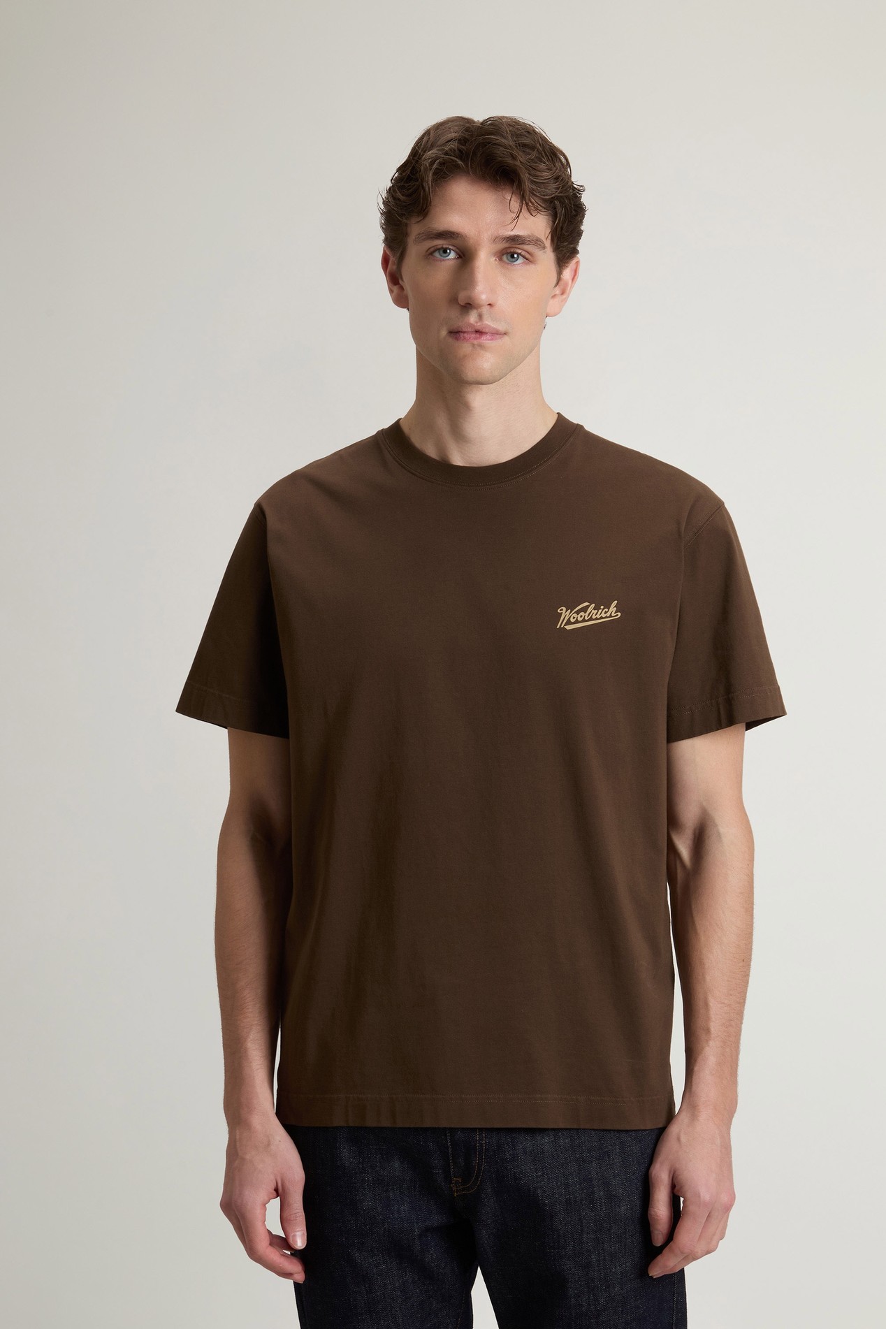 COTTON GRAPHIC T-SHIRT Brown photo 1 | Woolrich