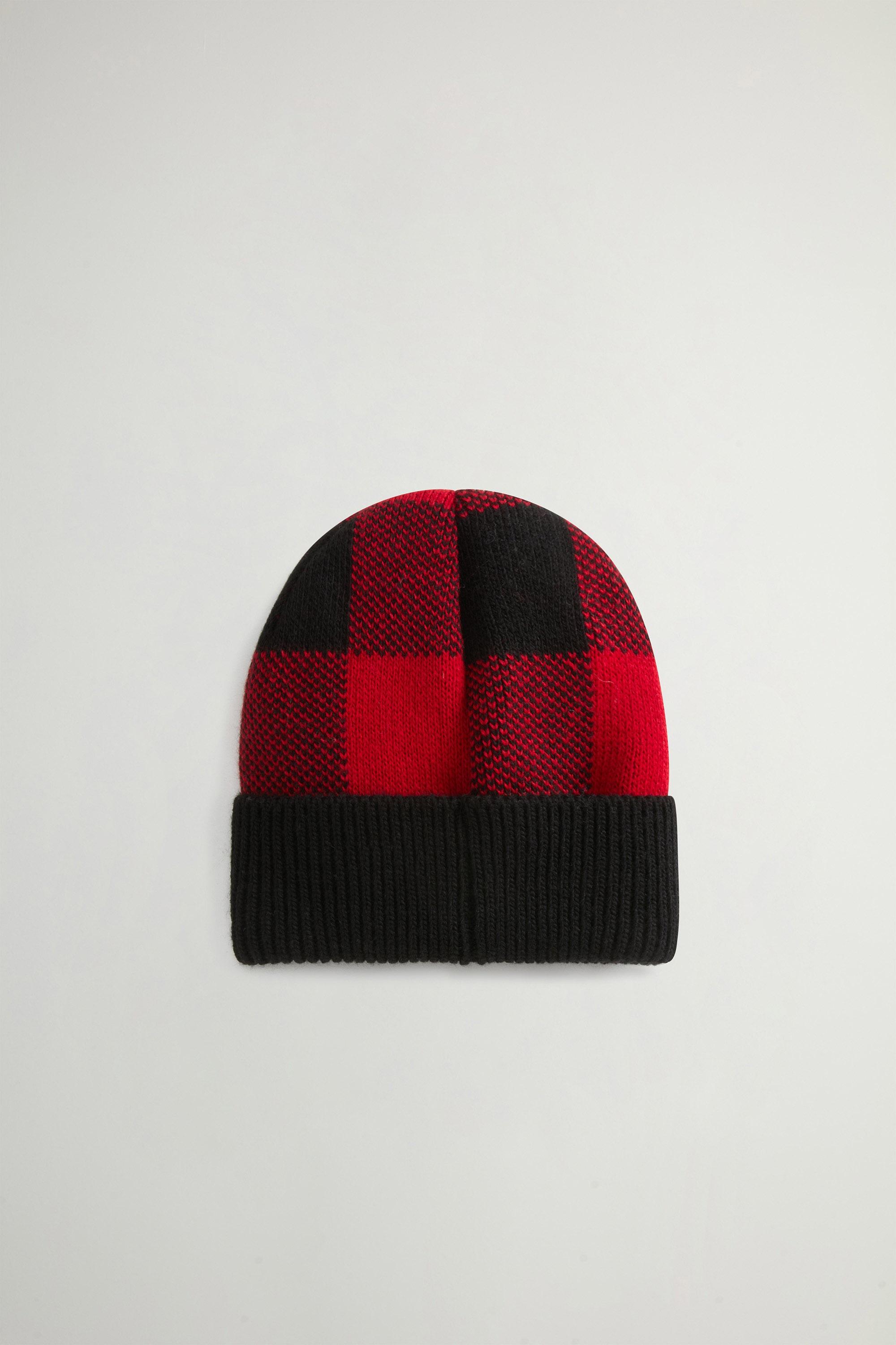 Girls' Beanie with Buffalo Check Pattern Red photo 5 | Woolrich