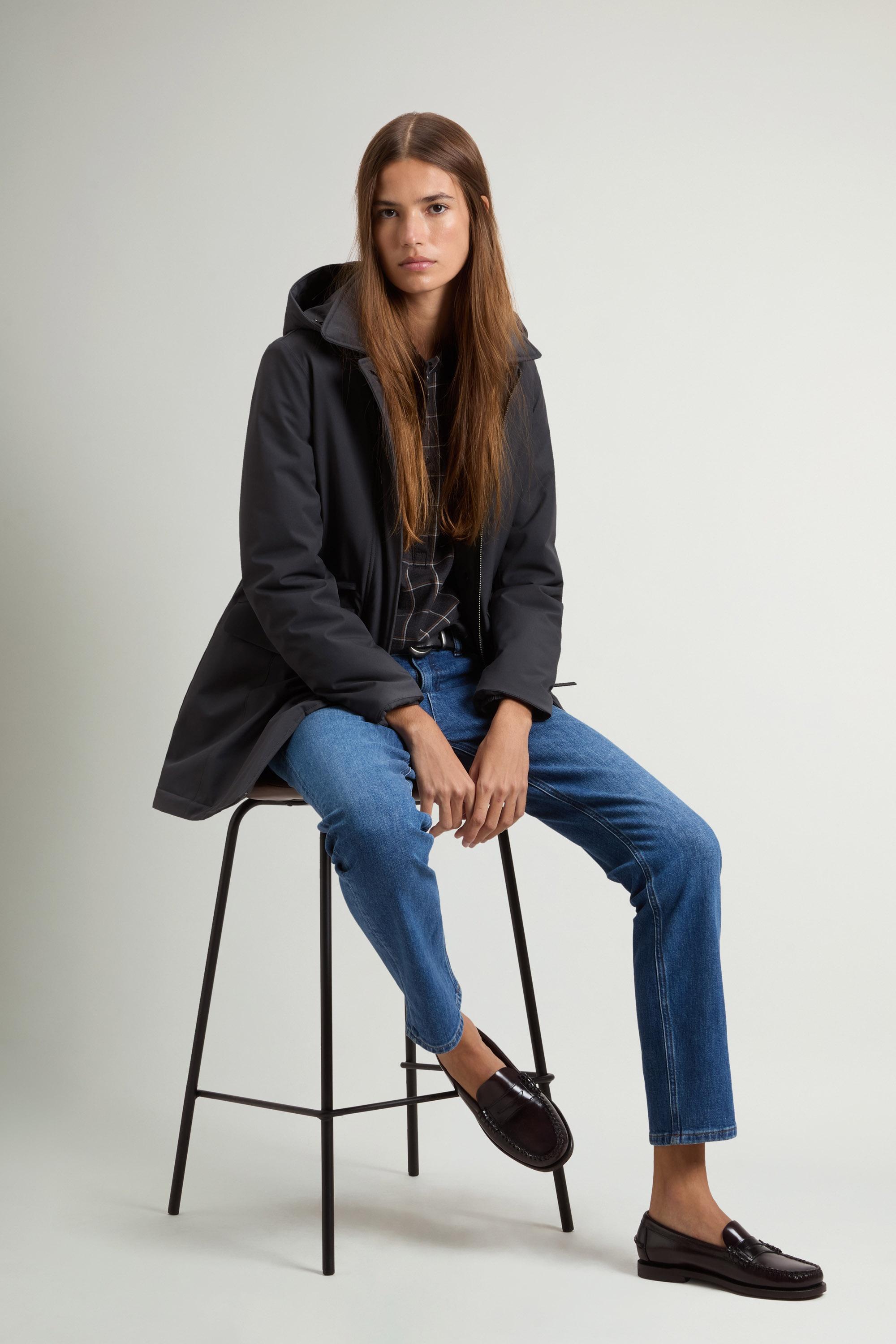 Manteau en Light Stretch à capuche amovible Gris photo 1 | Woolrich