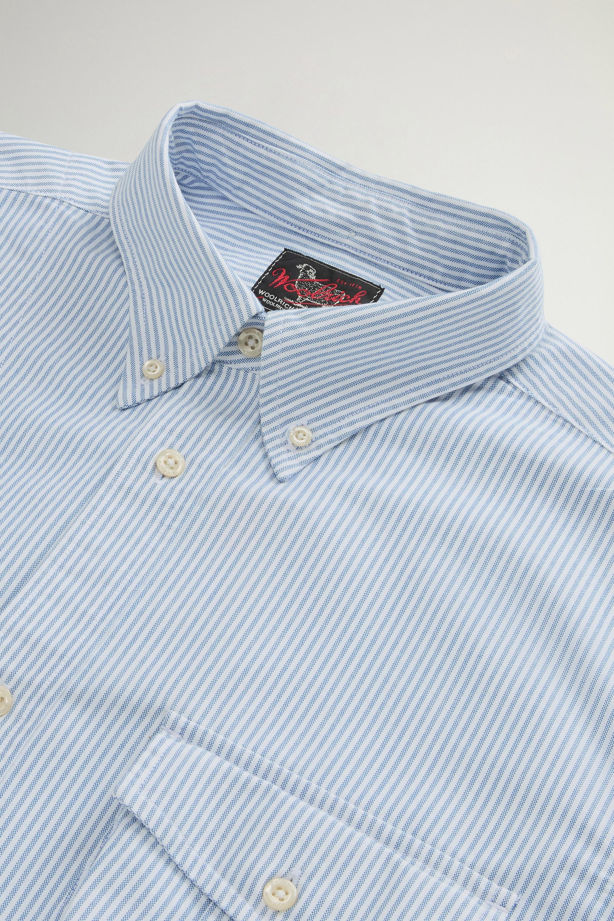 Gestreiftes Hemd aus einer Oxford-Baumwollmischung Blau photo 5 | Woolrich