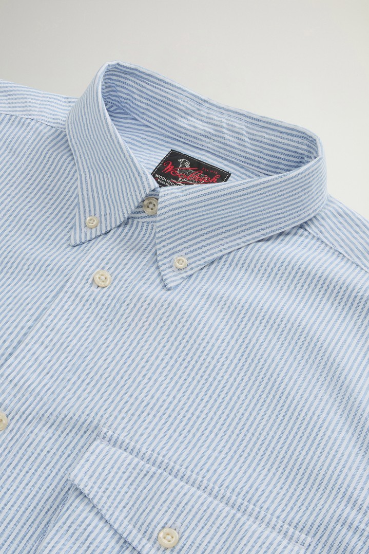 Gestreiftes Hemd aus einer Oxford-Baumwollmischung Blau photo 5 | Woolrich