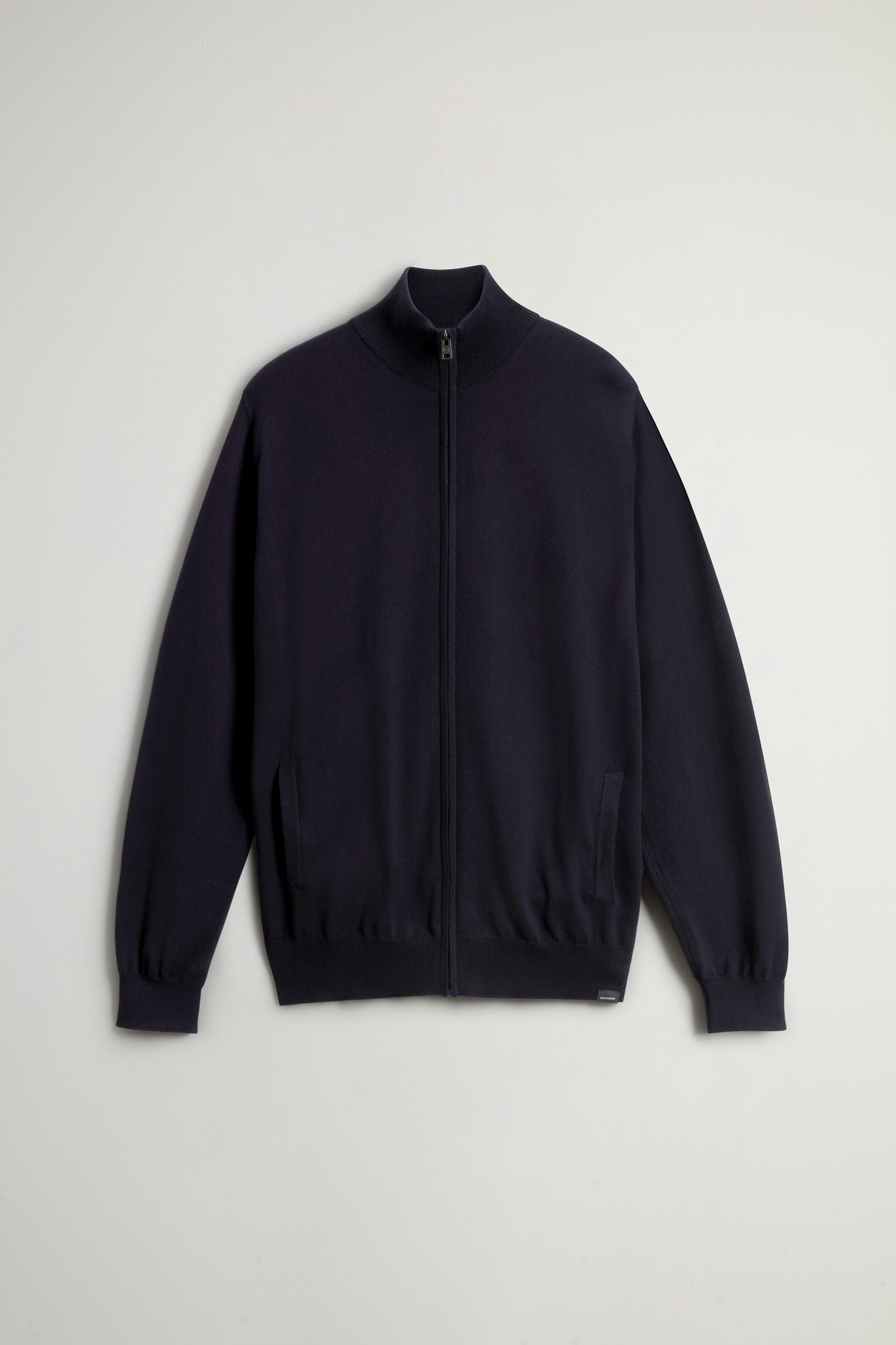 Pure Cotton Turtleneck Cardigan Blue photo 1 | Woolrich