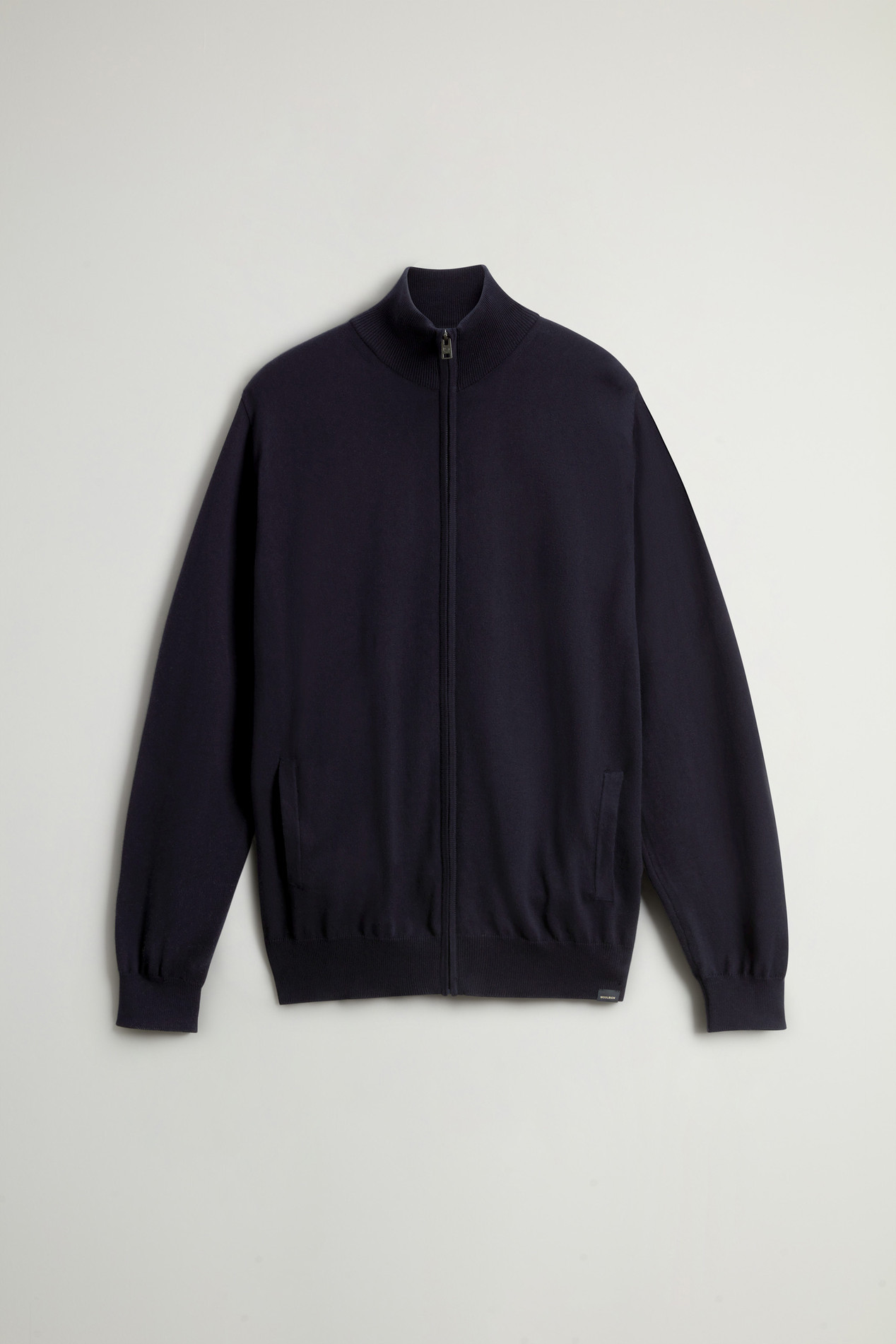 Pure Cotton Cardigan with Stand-Up Collar Blue photo 1 | Woolrich