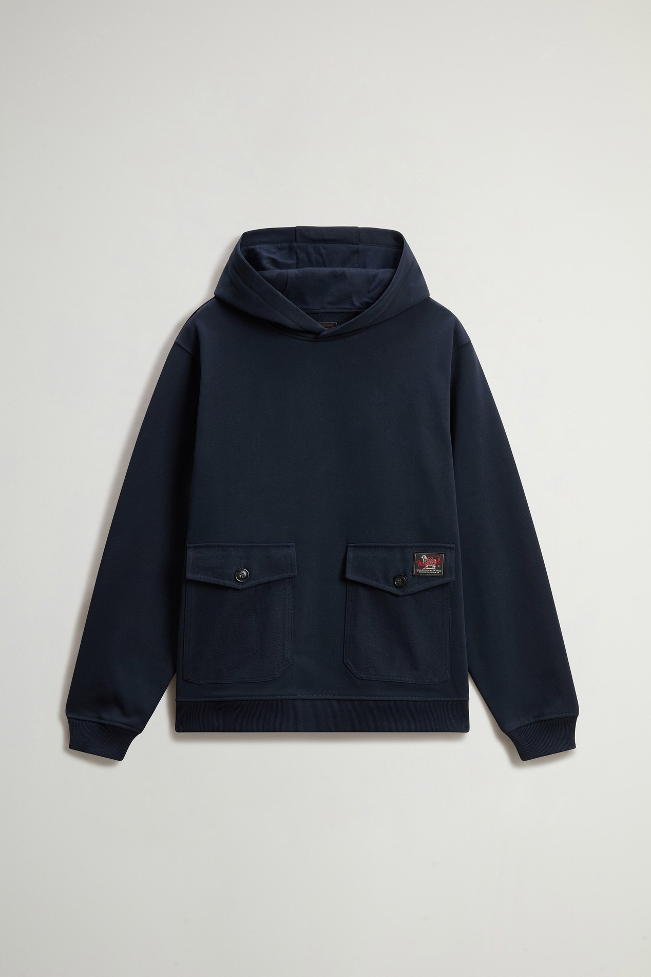 Kapuzenpullover aus einer Baumwollmischung mit Tasche Blau photo 4 | Woolrich