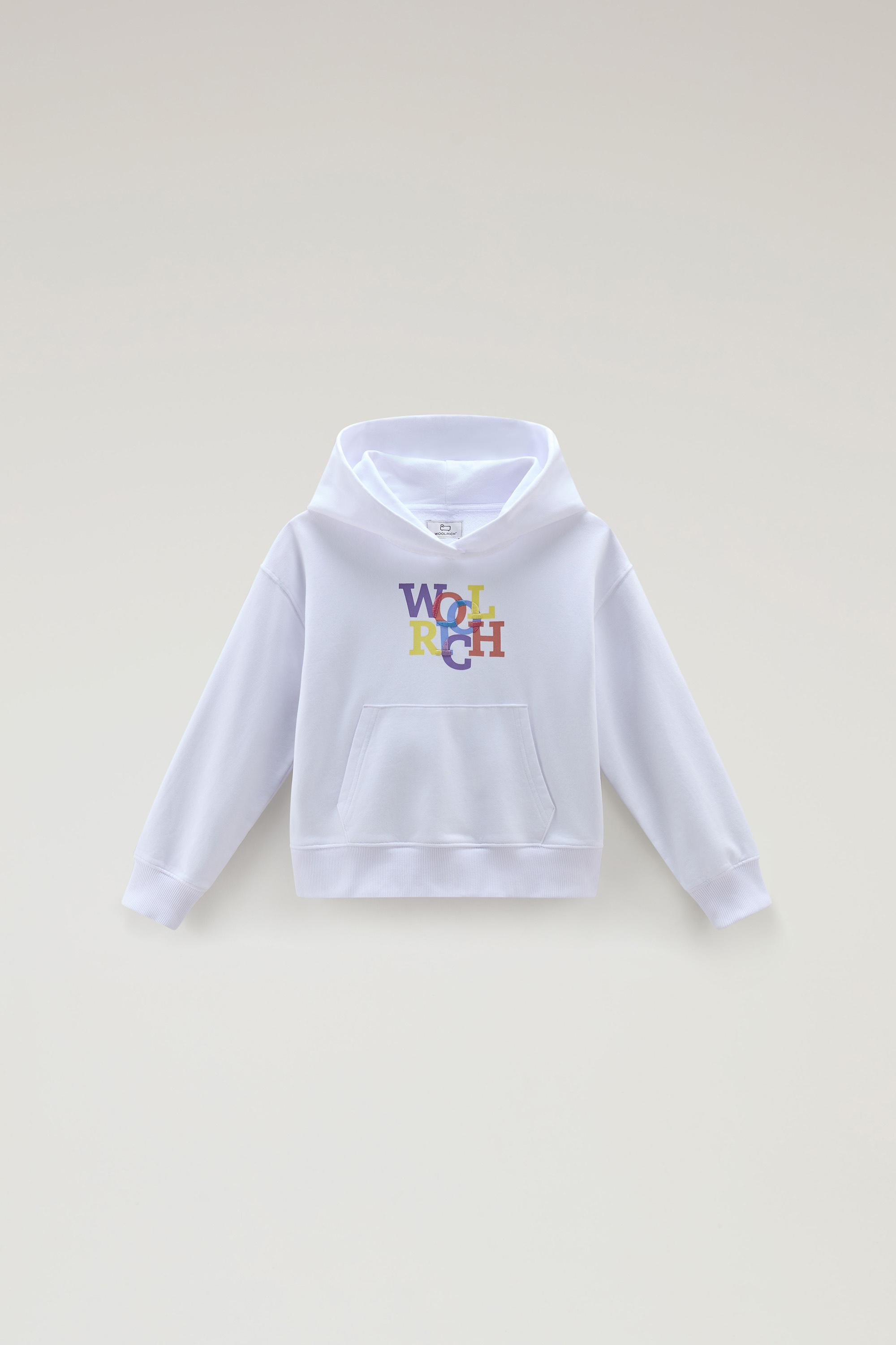 Girls' Pure Cotton Hoodie White photo 1 | Woolrich